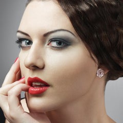 Pear Shaped Ice Diamond Studs Made in 18k Rose Gold