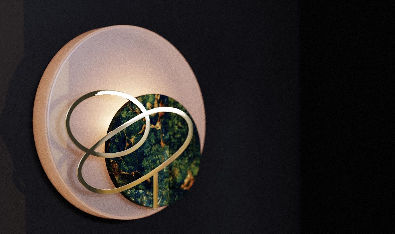 Modern Ice Eclipse, Copper Wall Light by Miminat Designs For Sale