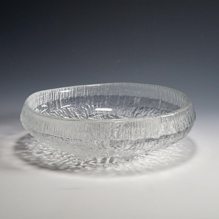 Mid-Century Modern Ice Glass Bowl 