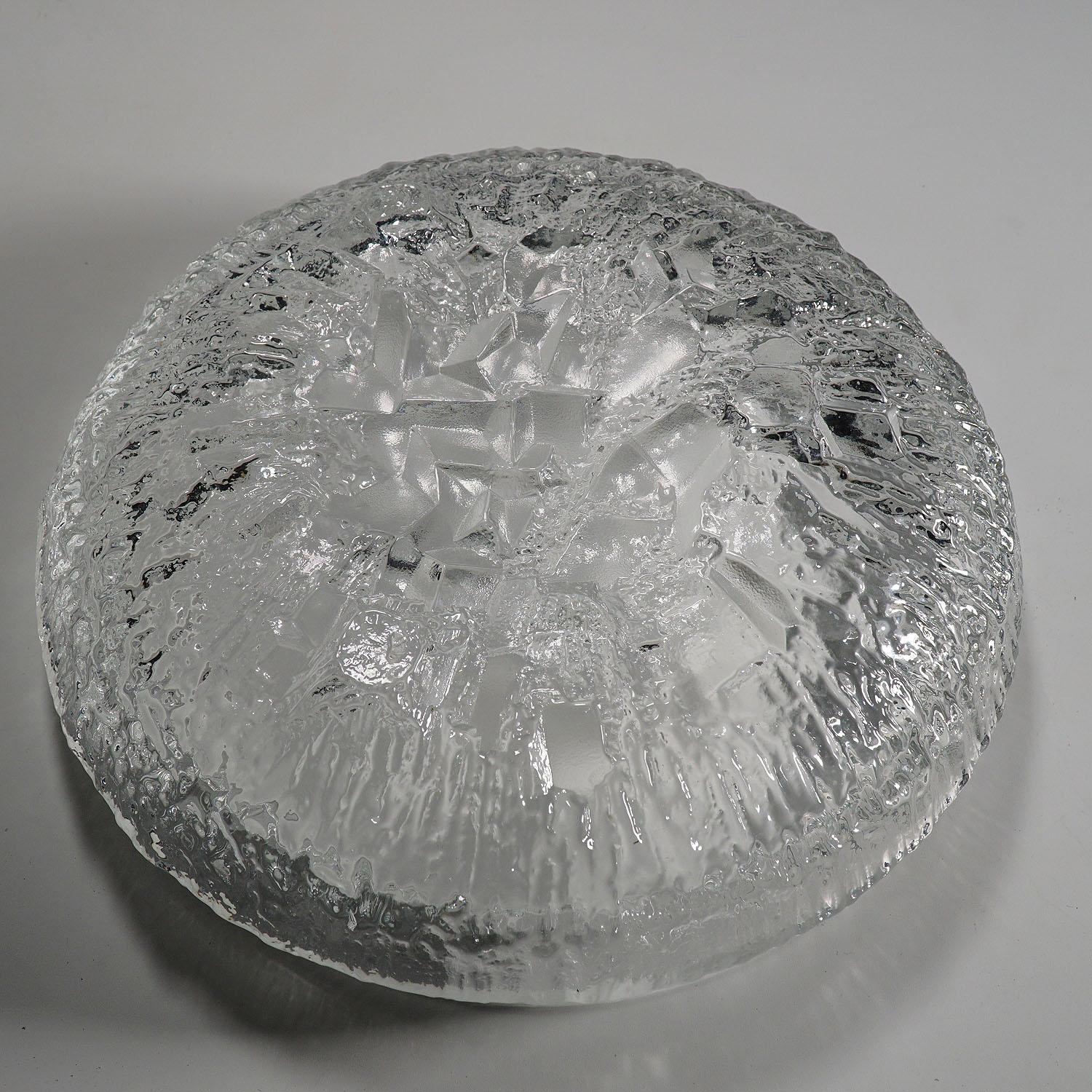Schale aus Eisglas „Lunaria“ von Tapio Wirkkala für Iittala, 1972 (20. Jahrhundert) im Angebot