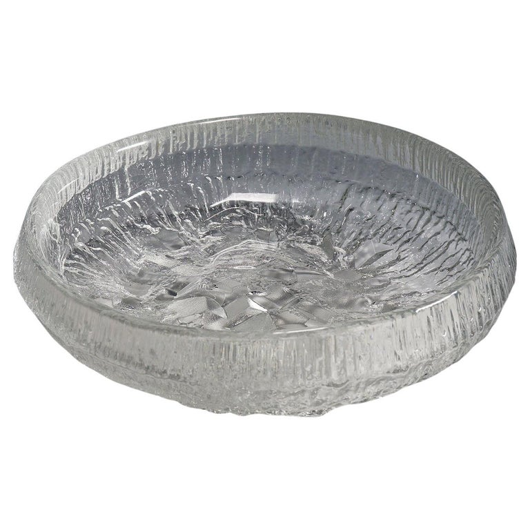 Ice Glass Bowl "Lunaria" by Tapio Wirkkala for Iittala 1972 For Sale