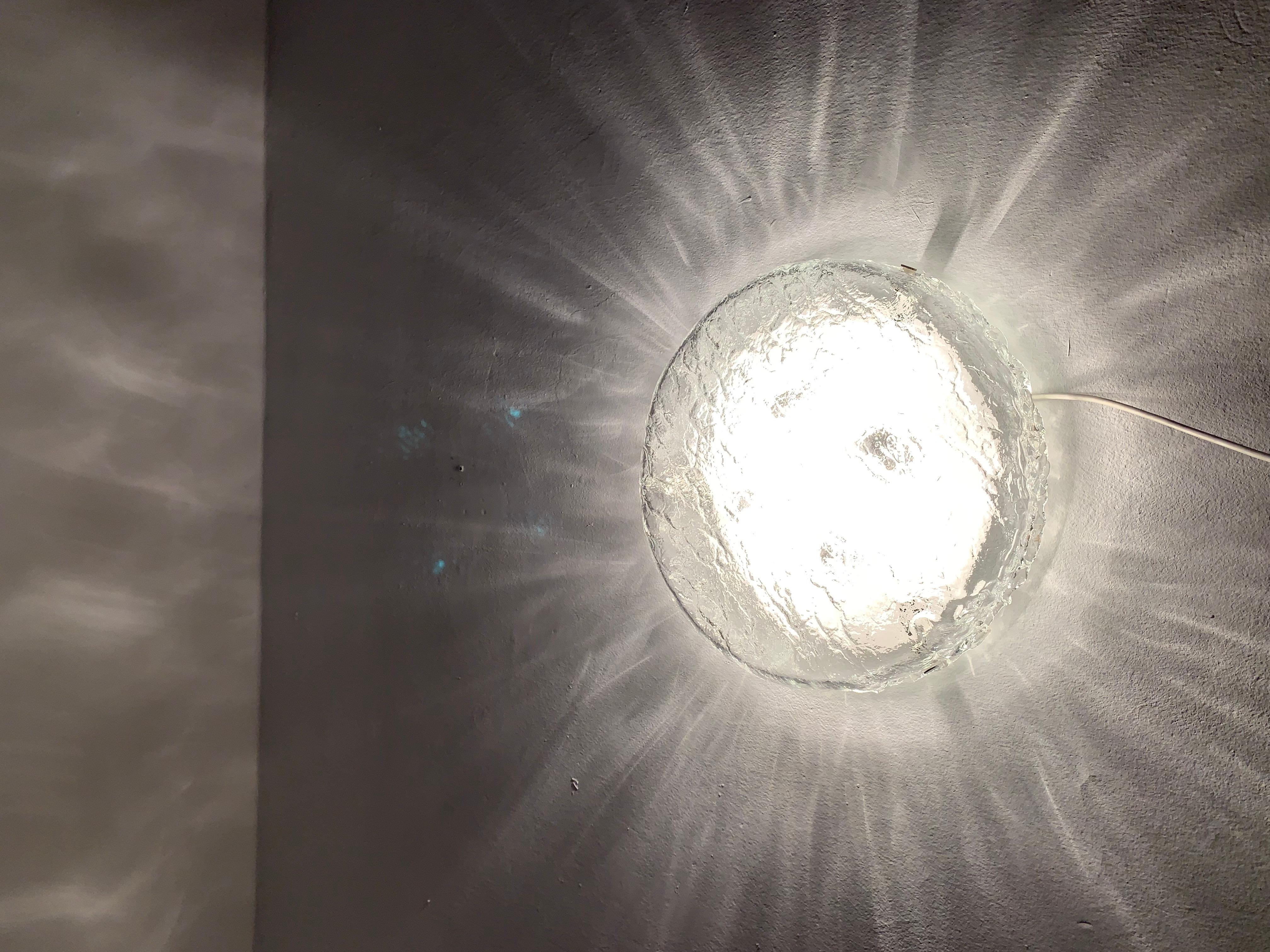 Ice glass ceiling lamp by Kaiser Leuchten For Sale 4