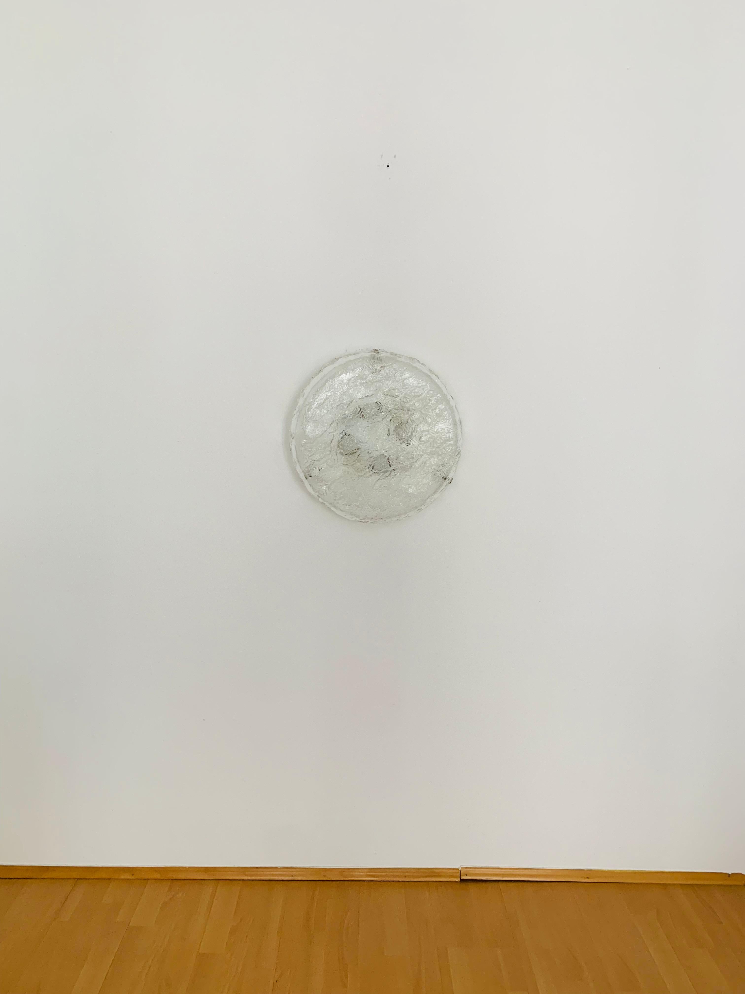 Mid-Century Modern Ice glass ceiling lamp by Kaiser Leuchten For Sale