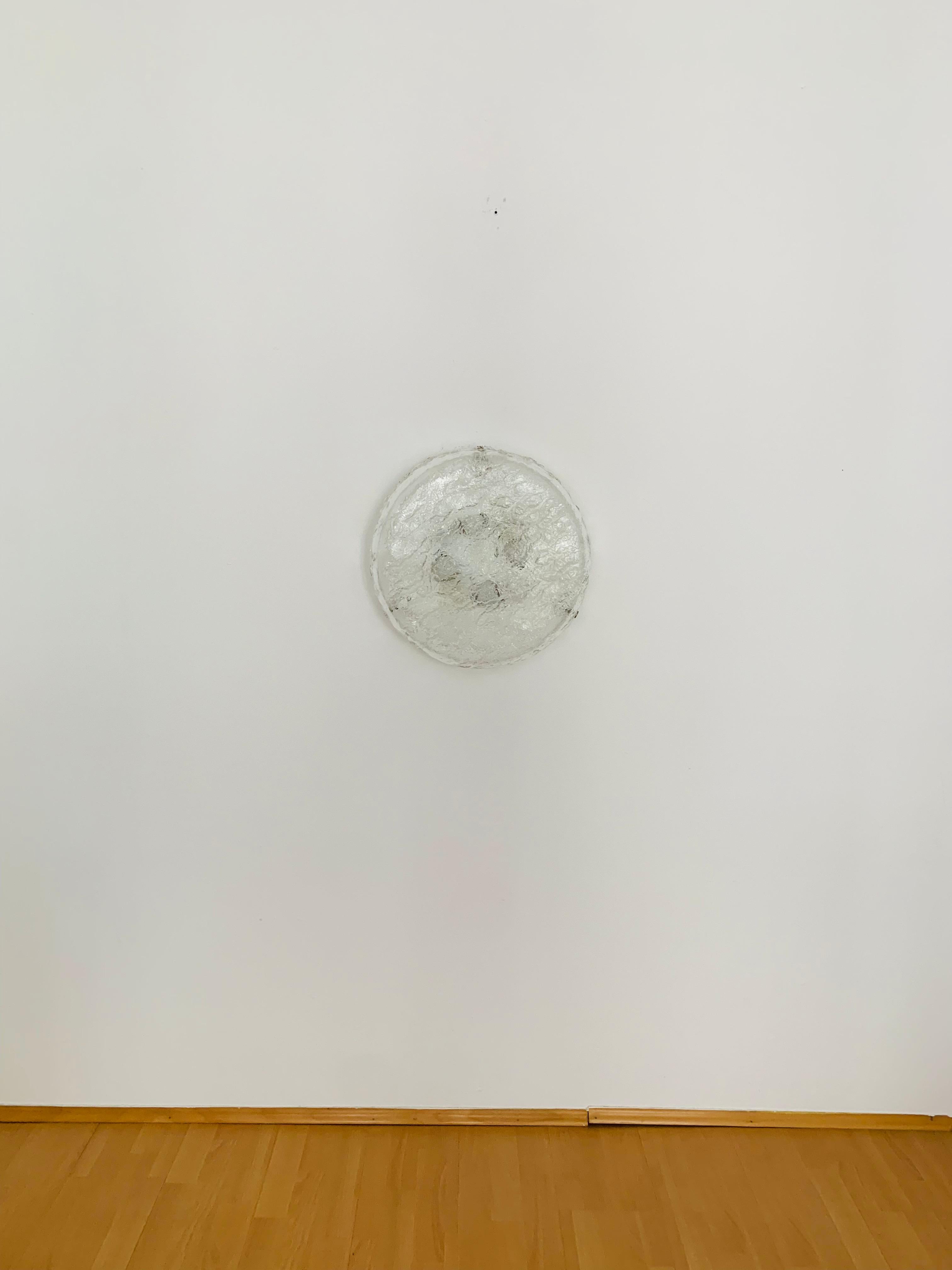 German Ice glass ceiling lamp by Kaiser Leuchten For Sale