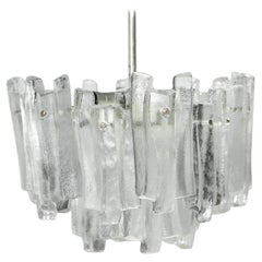 Vintage Ice Glass Chandelier, 1960, Kalmar Austria