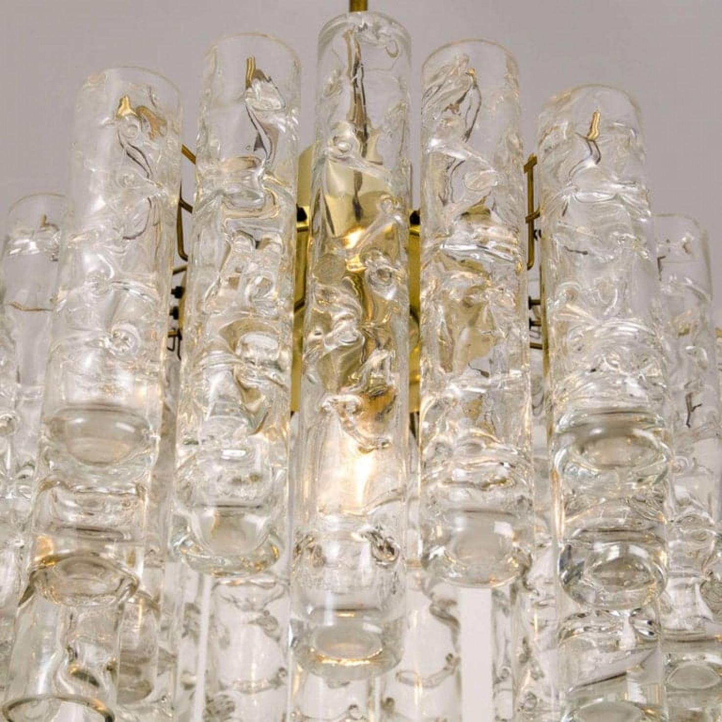 Lustre en verre glacé Doria, 1960 Bon état - En vente à Rijssen, NL