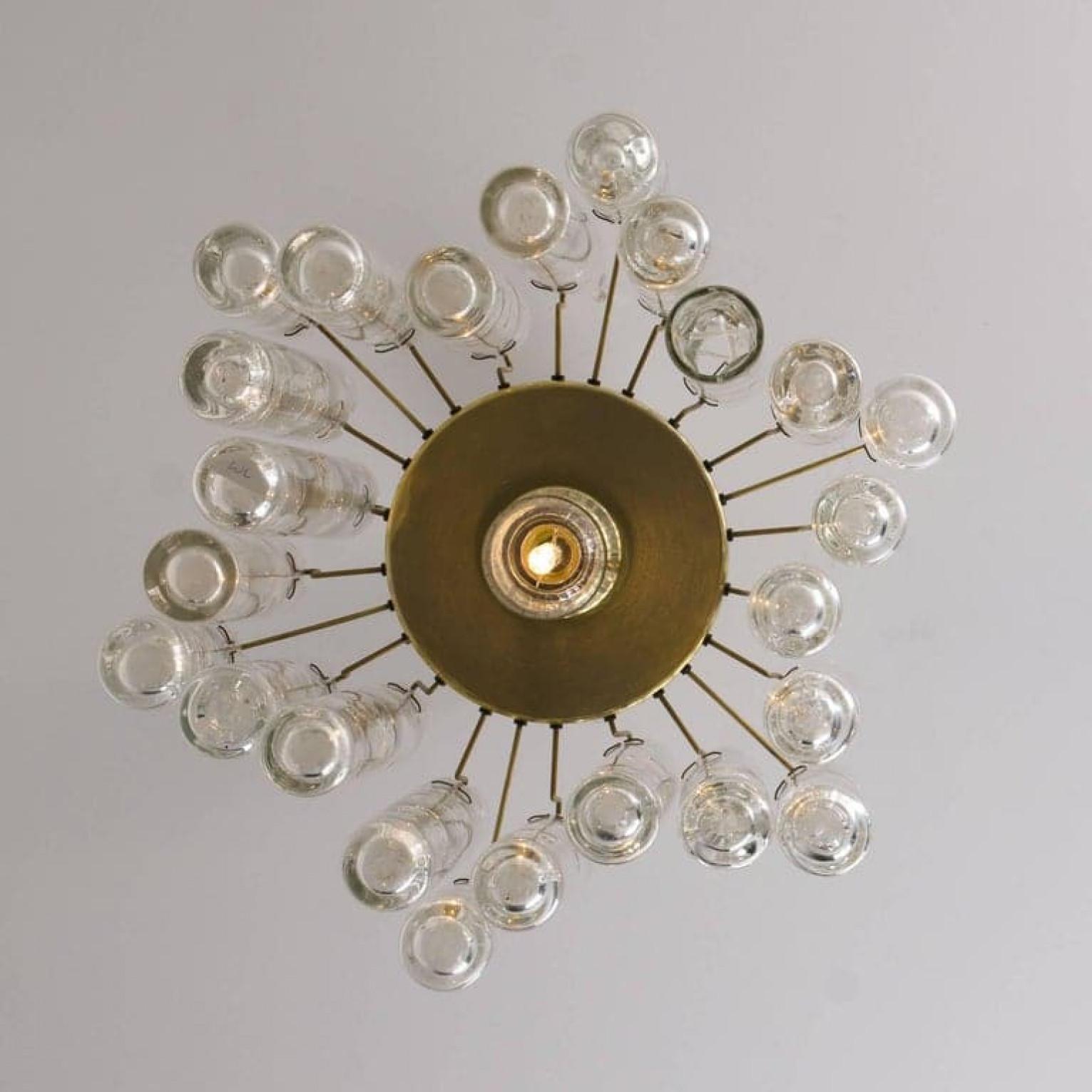 Métal Lustre en verre glacé Doria, 1960 en vente