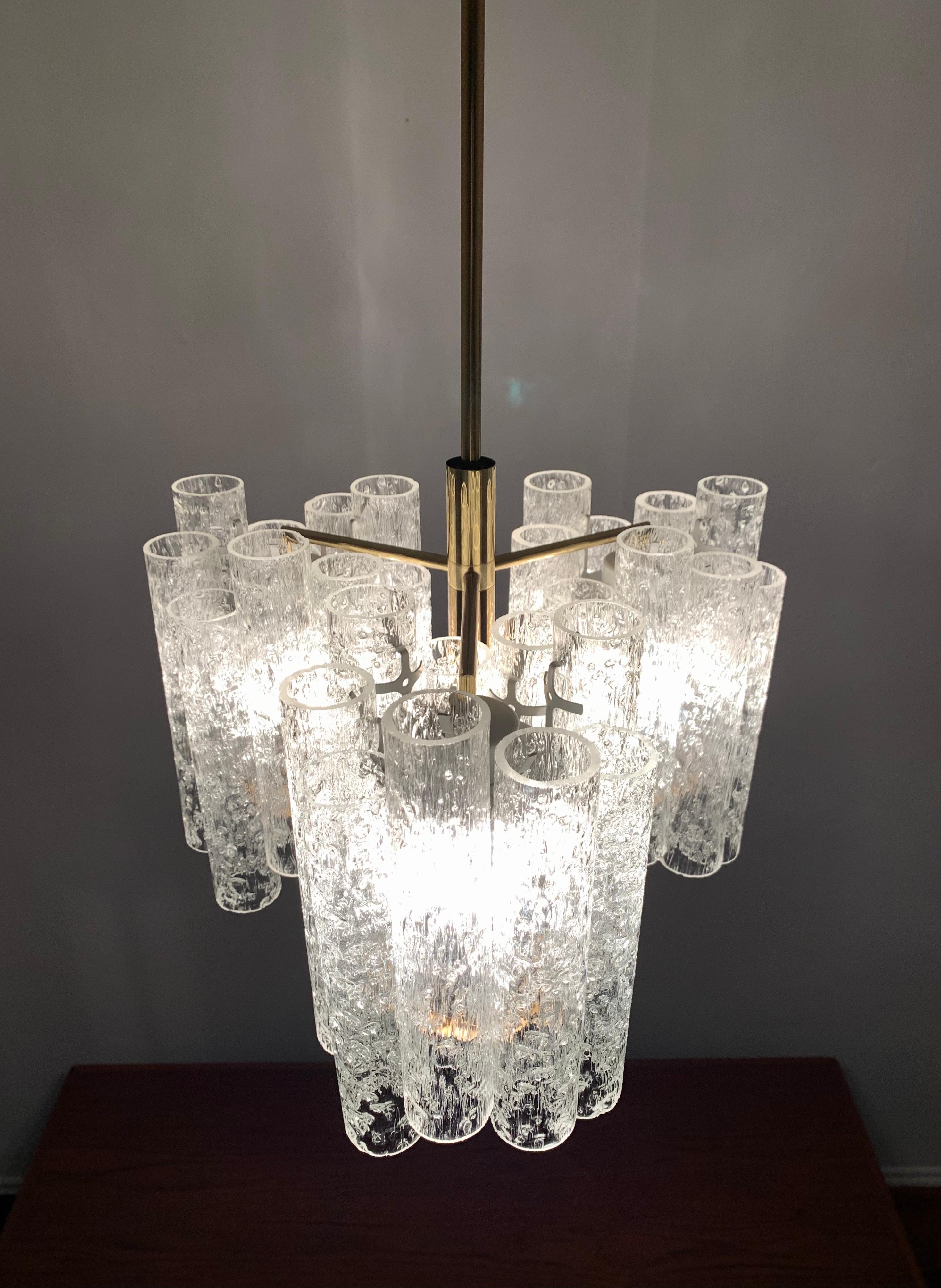 Ice Glass Chandelier by Doria For Sale 3