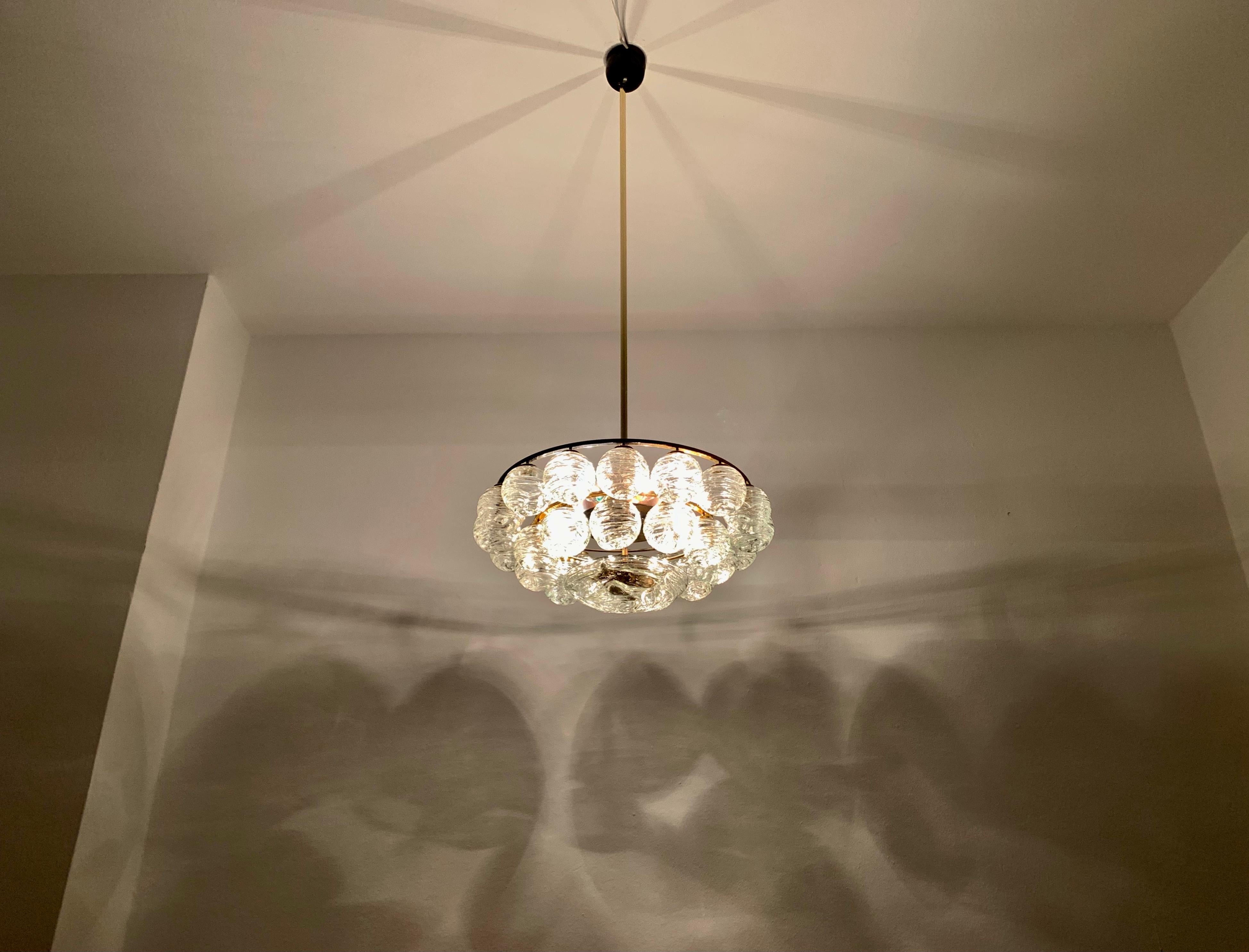 Ice Glass Chandelier by Doria For Sale 4