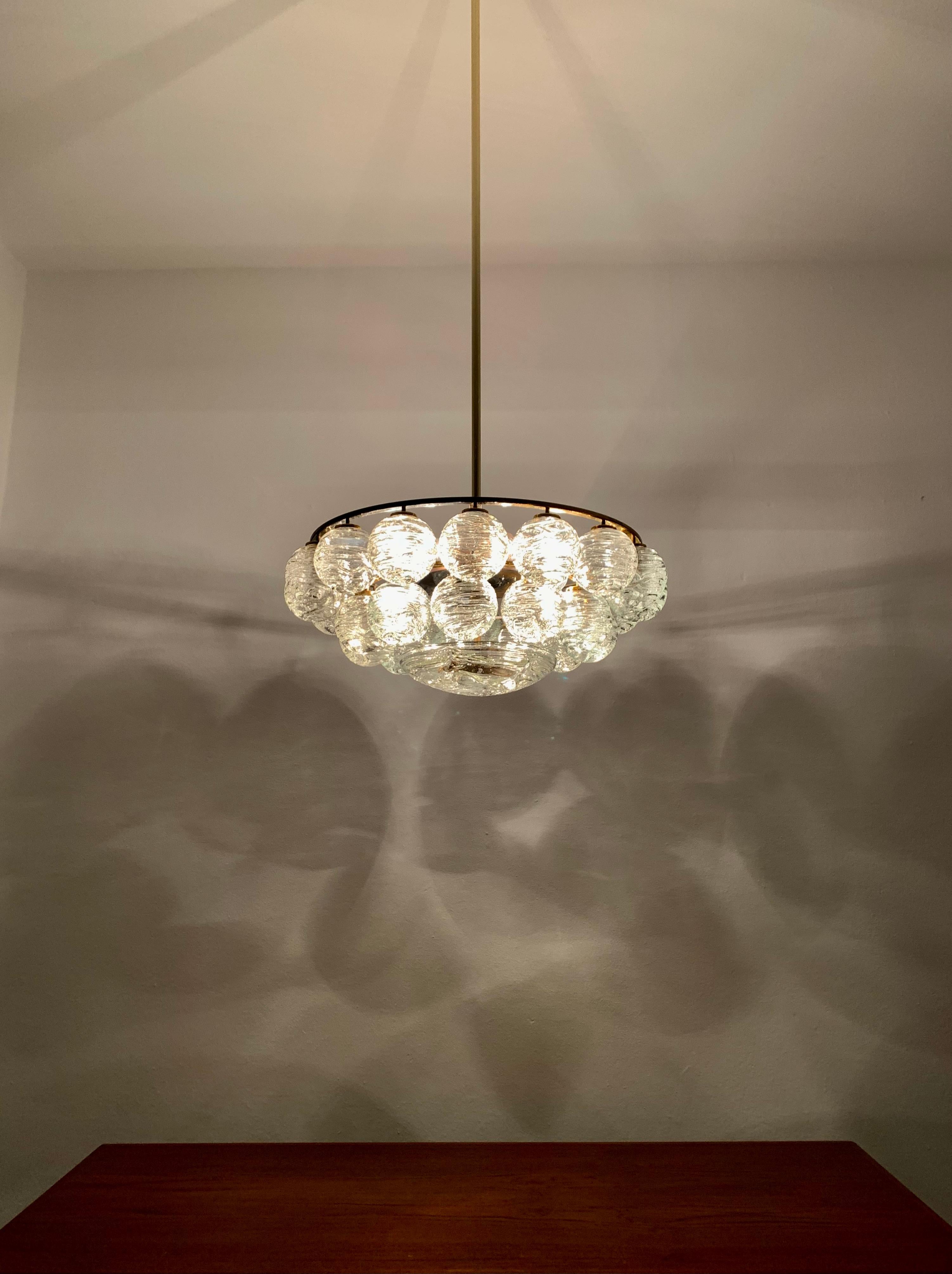 Ice Glass Chandelier by Doria For Sale 5
