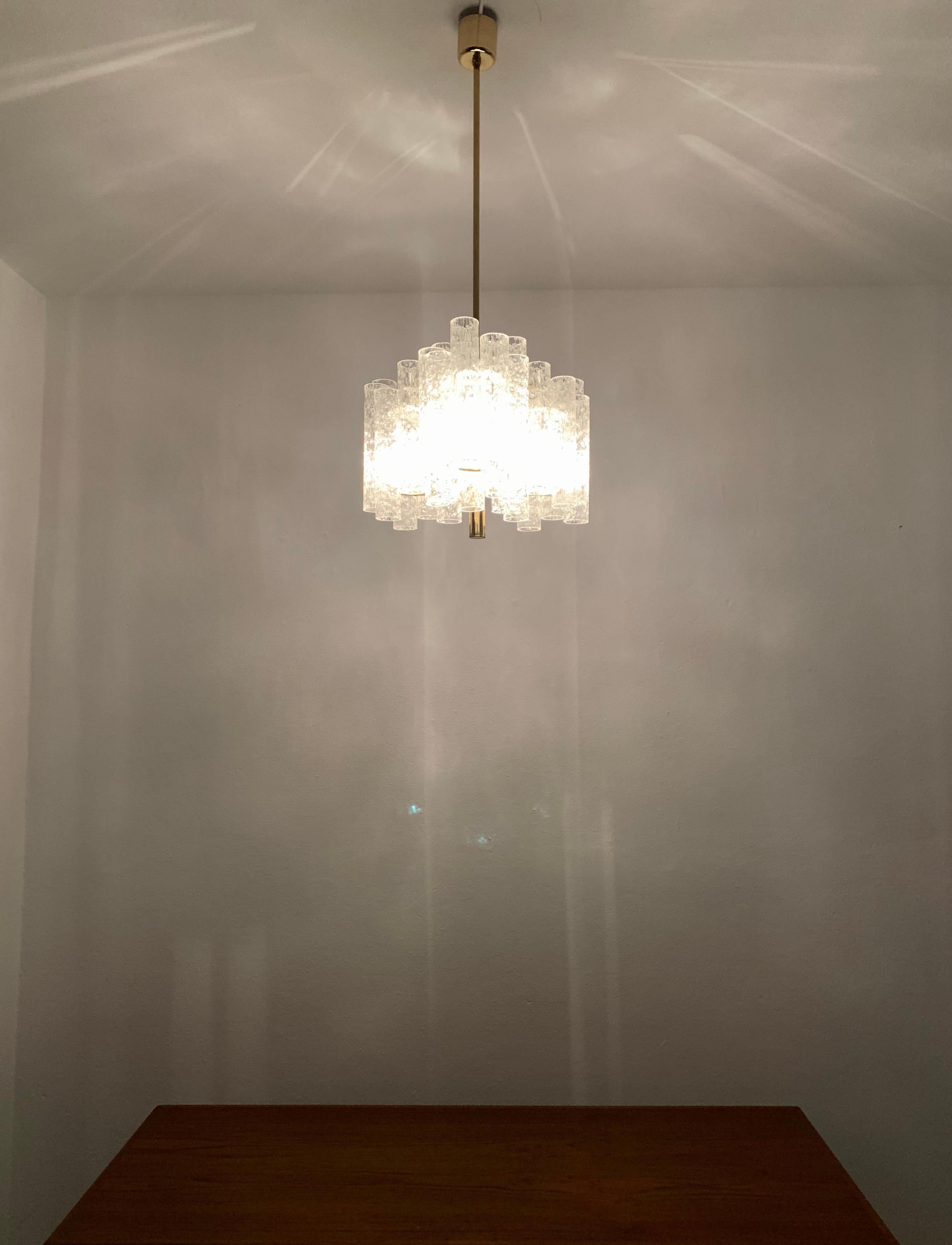 Ice Glass Chandelier by Doria For Sale 6