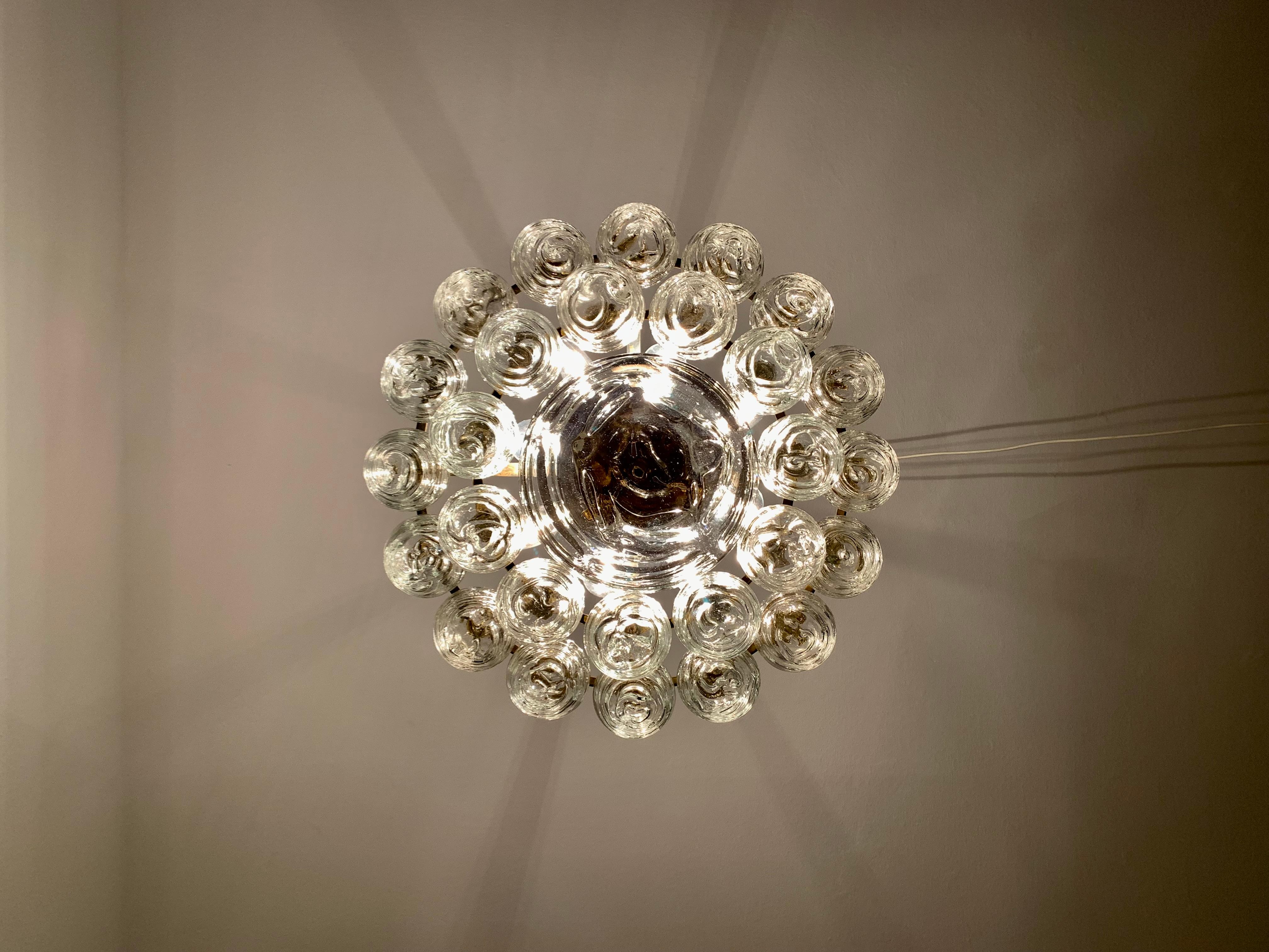 Ice Glass Chandelier by Doria For Sale 7