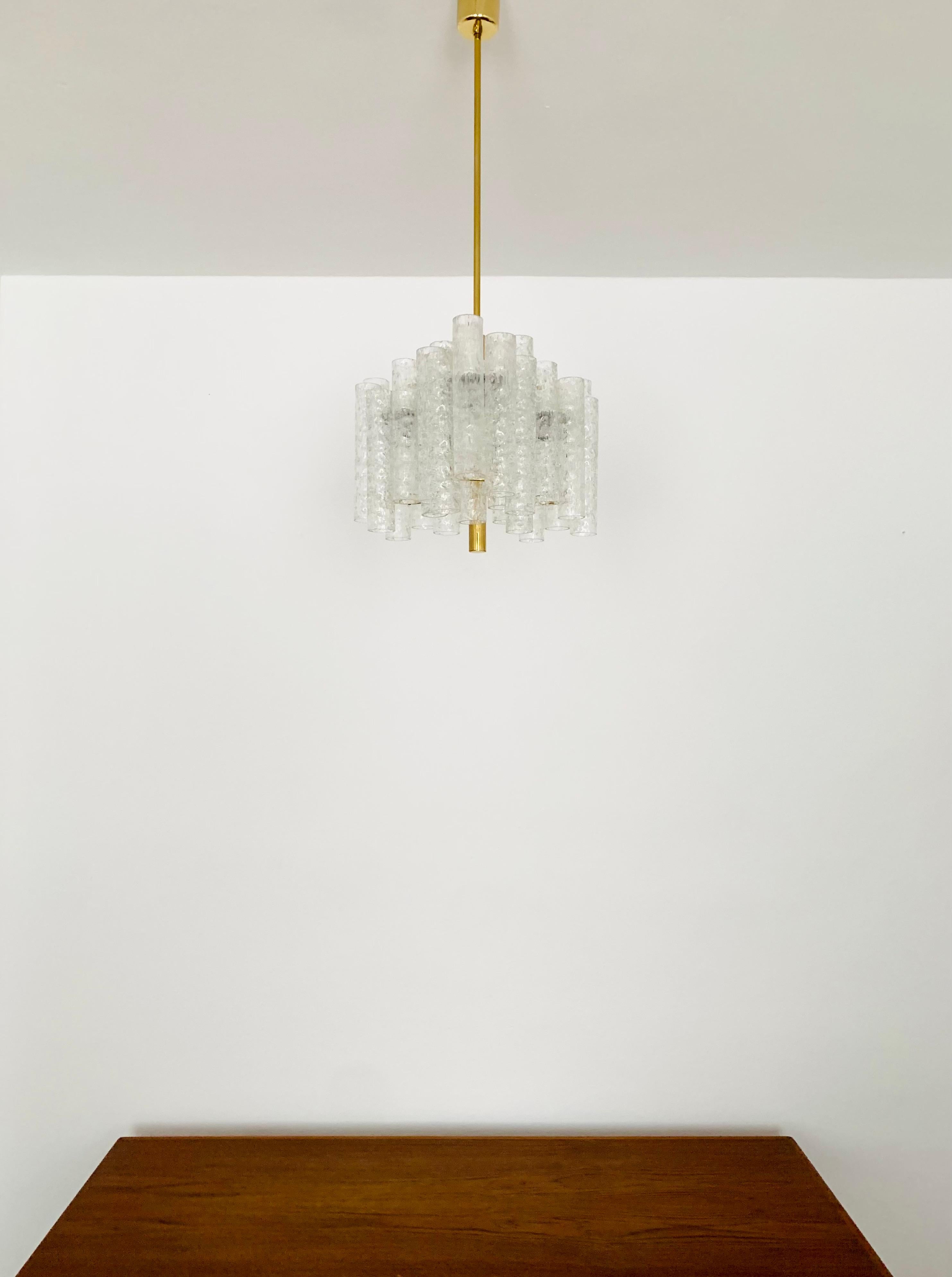 Ice Glass Chandelier by Doria In Good Condition For Sale In München, DE