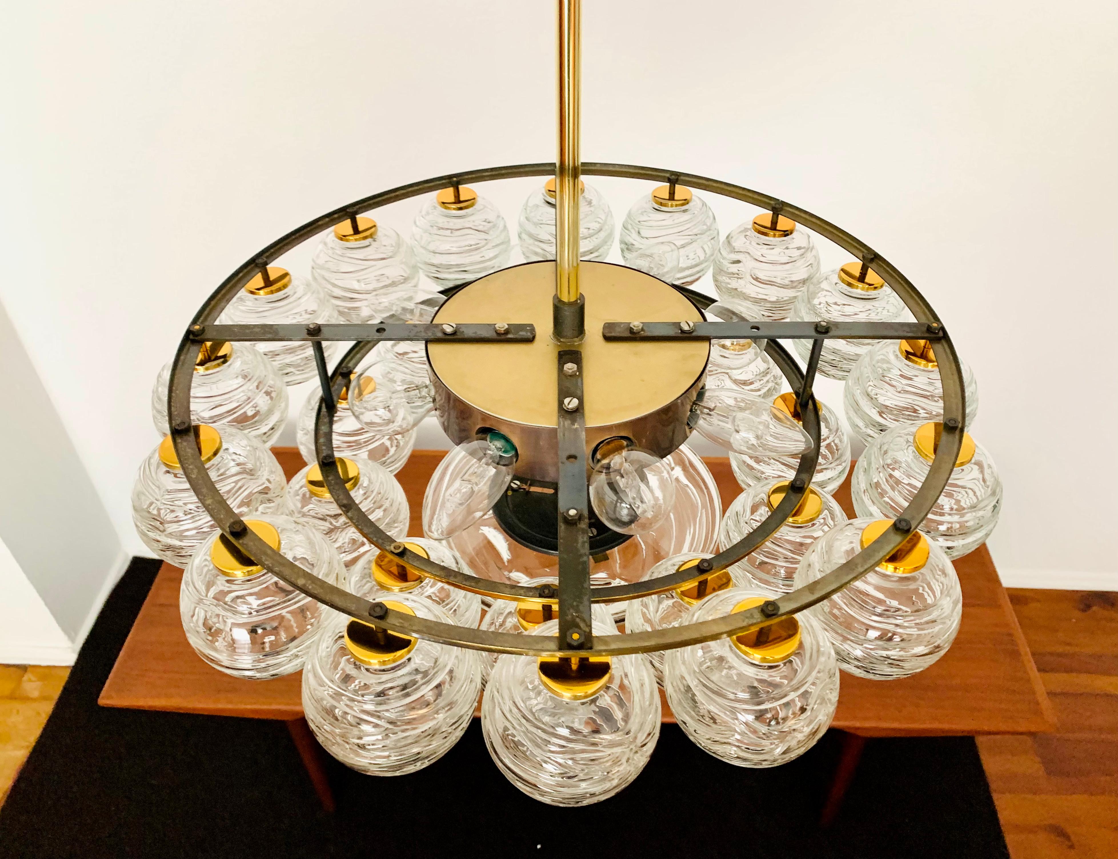 Ice Glass Chandelier by Doria For Sale 1