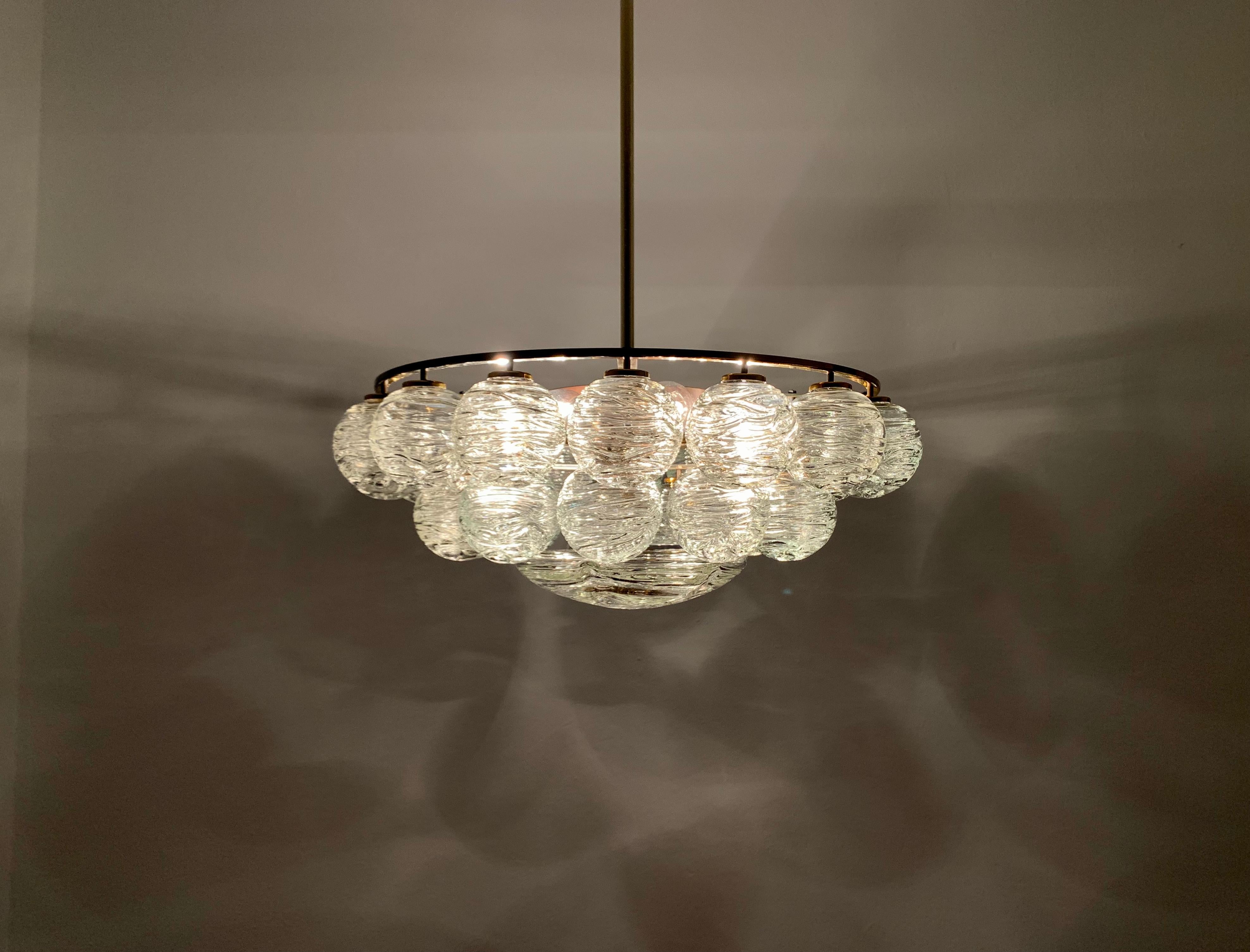 Ice Glass Chandelier by Doria For Sale 2