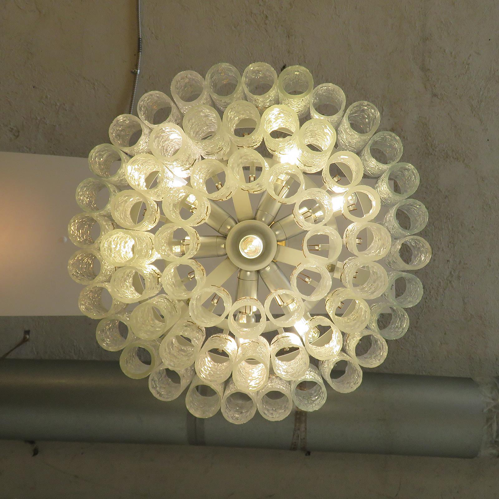 Lampadario in vetro ghiaccio di Doria, Germania, 1960 in vendita 3