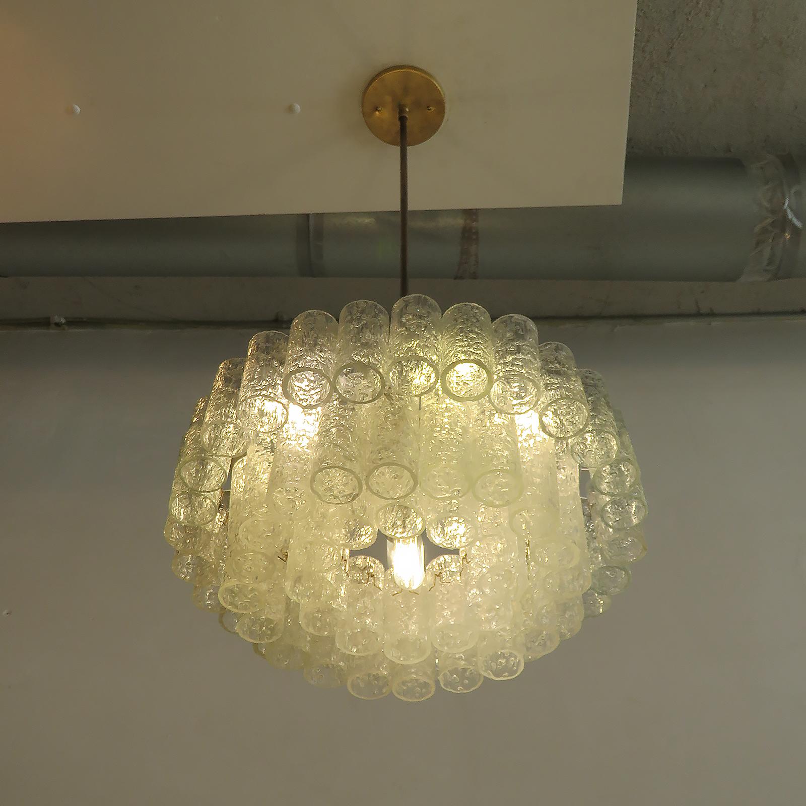 Lampadario in vetro ghiaccio di Doria, Germania, 1960 in vendita 2