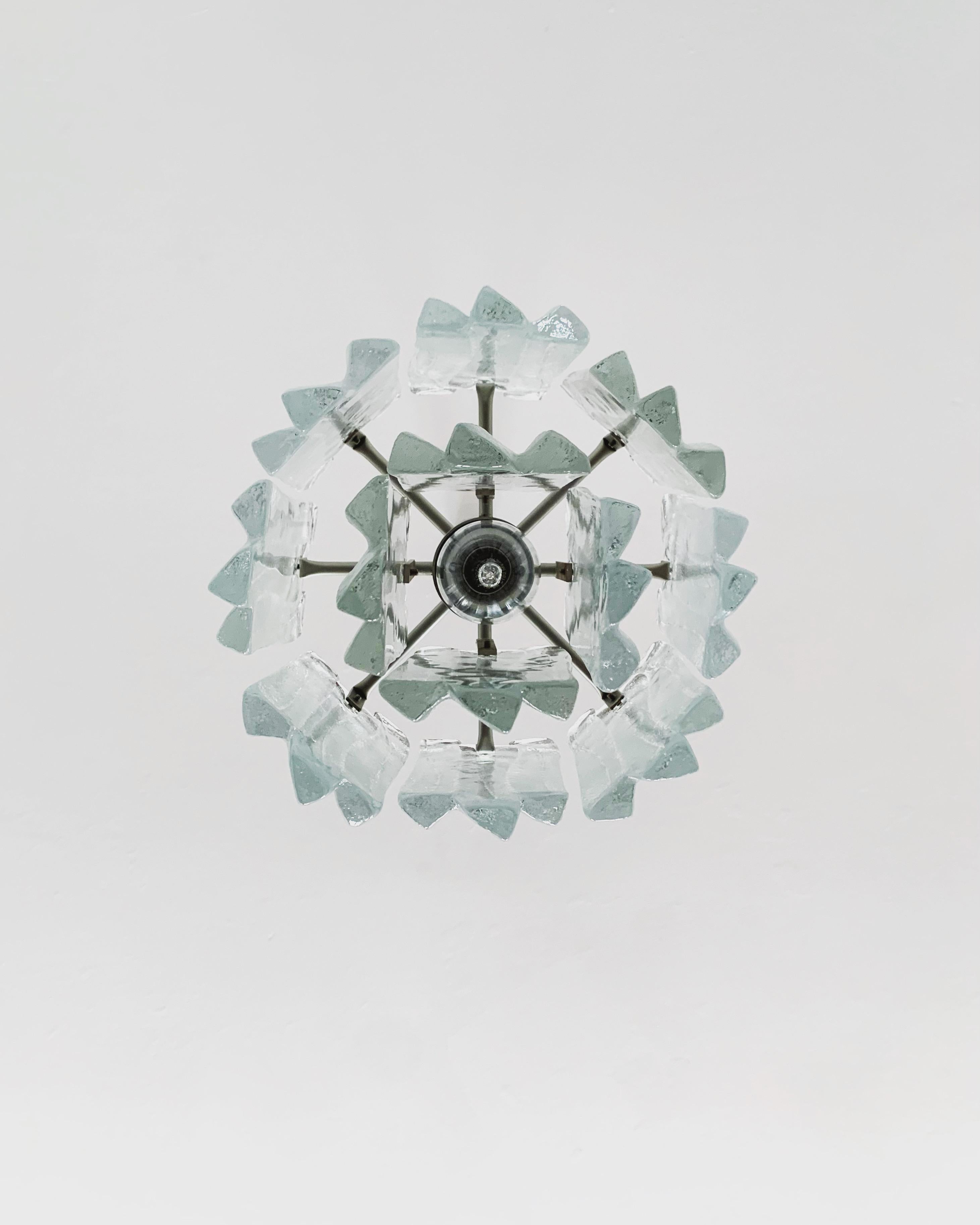 Ice Glass Chandelier by J.T. Kalmar For Sale 1