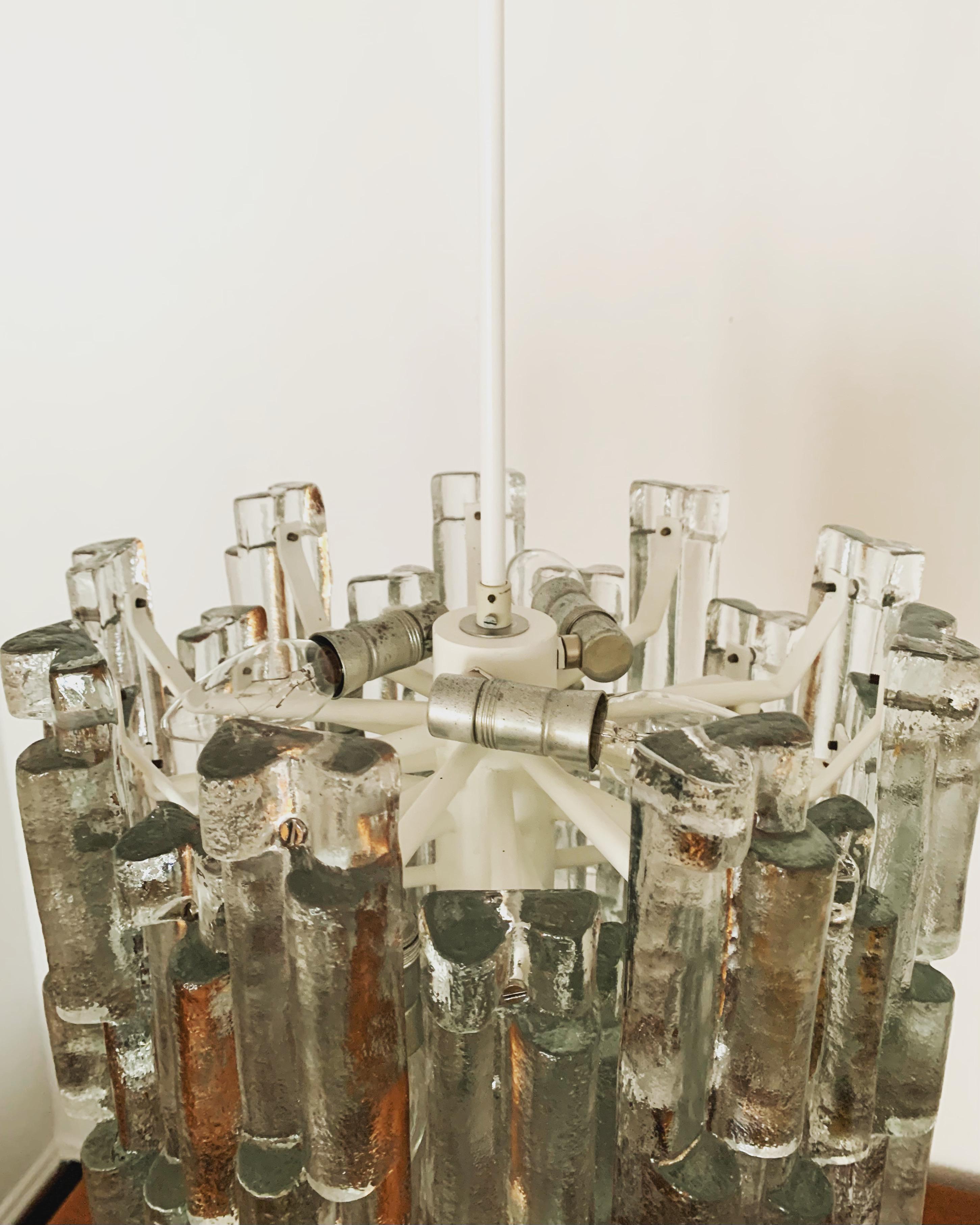 Ice Glass Chandelier by J.T. Kalmar For Sale 2