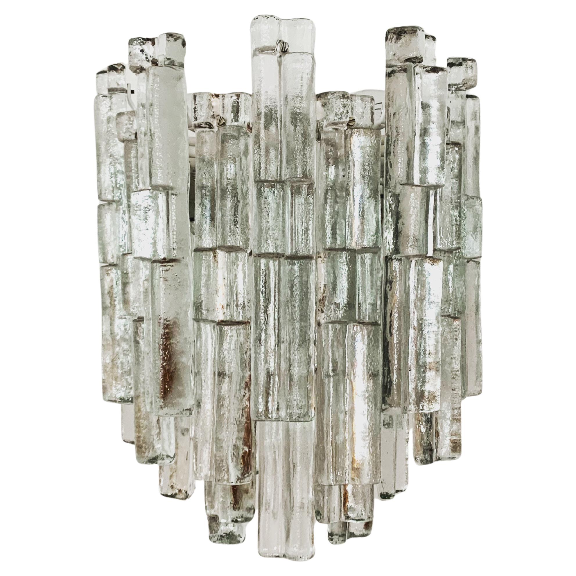 Lustre en verre glacé de J.T. Kalmar