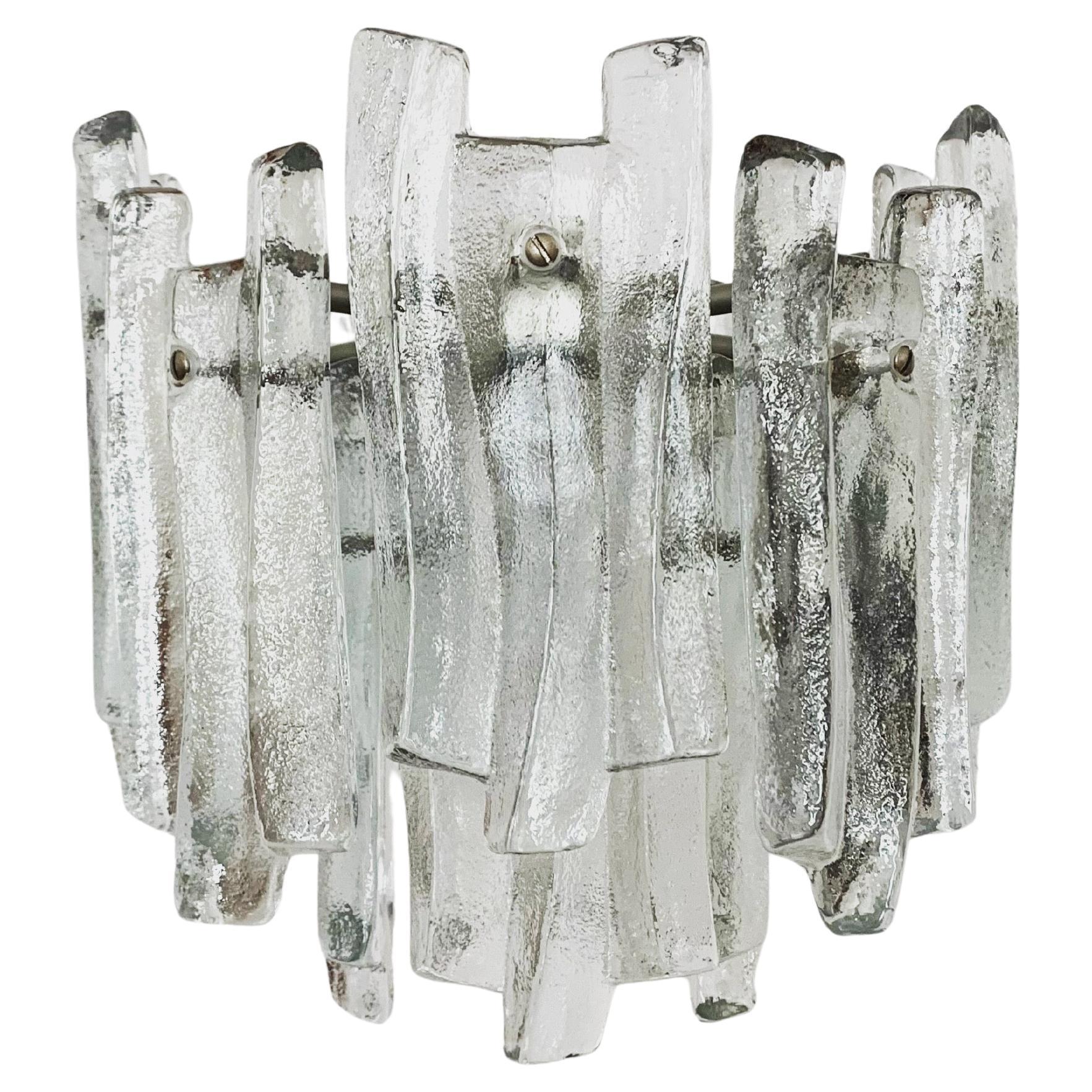 Lustre en verre glacé de J.T. Kalmar