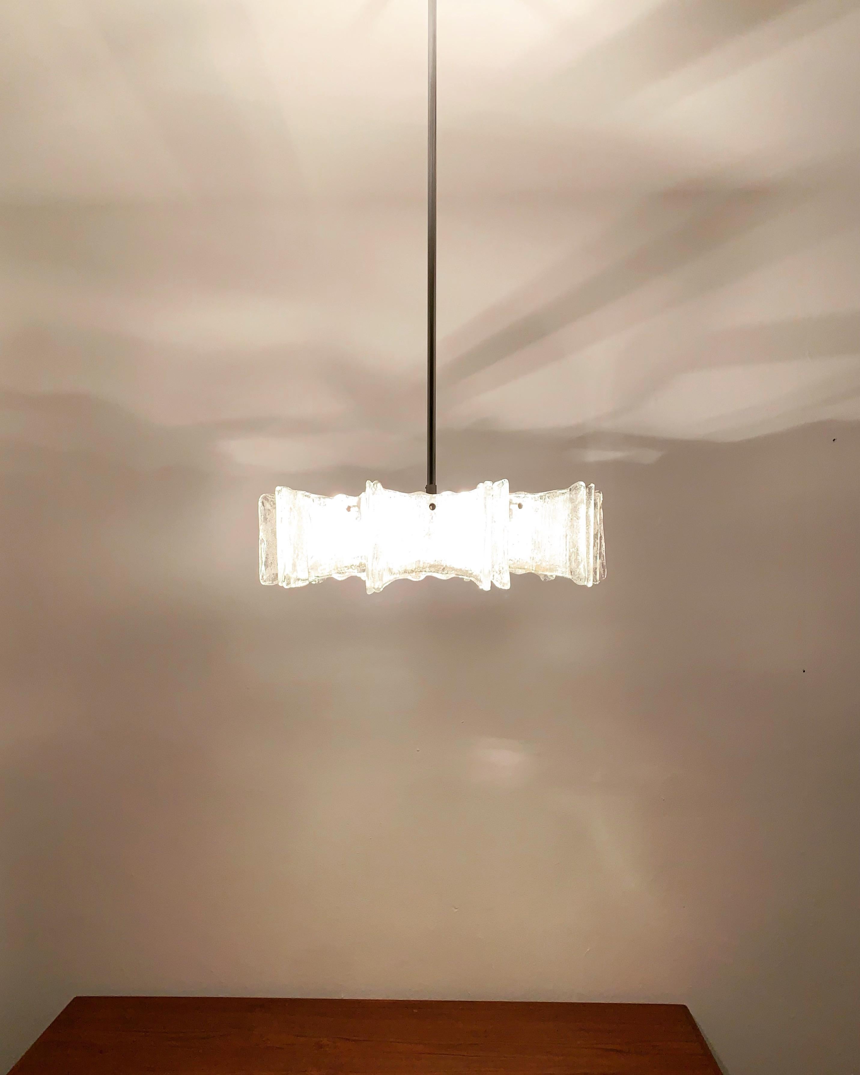 Lampadario in vetro ghiaccio di Kaiser Leuchten in vendita 3