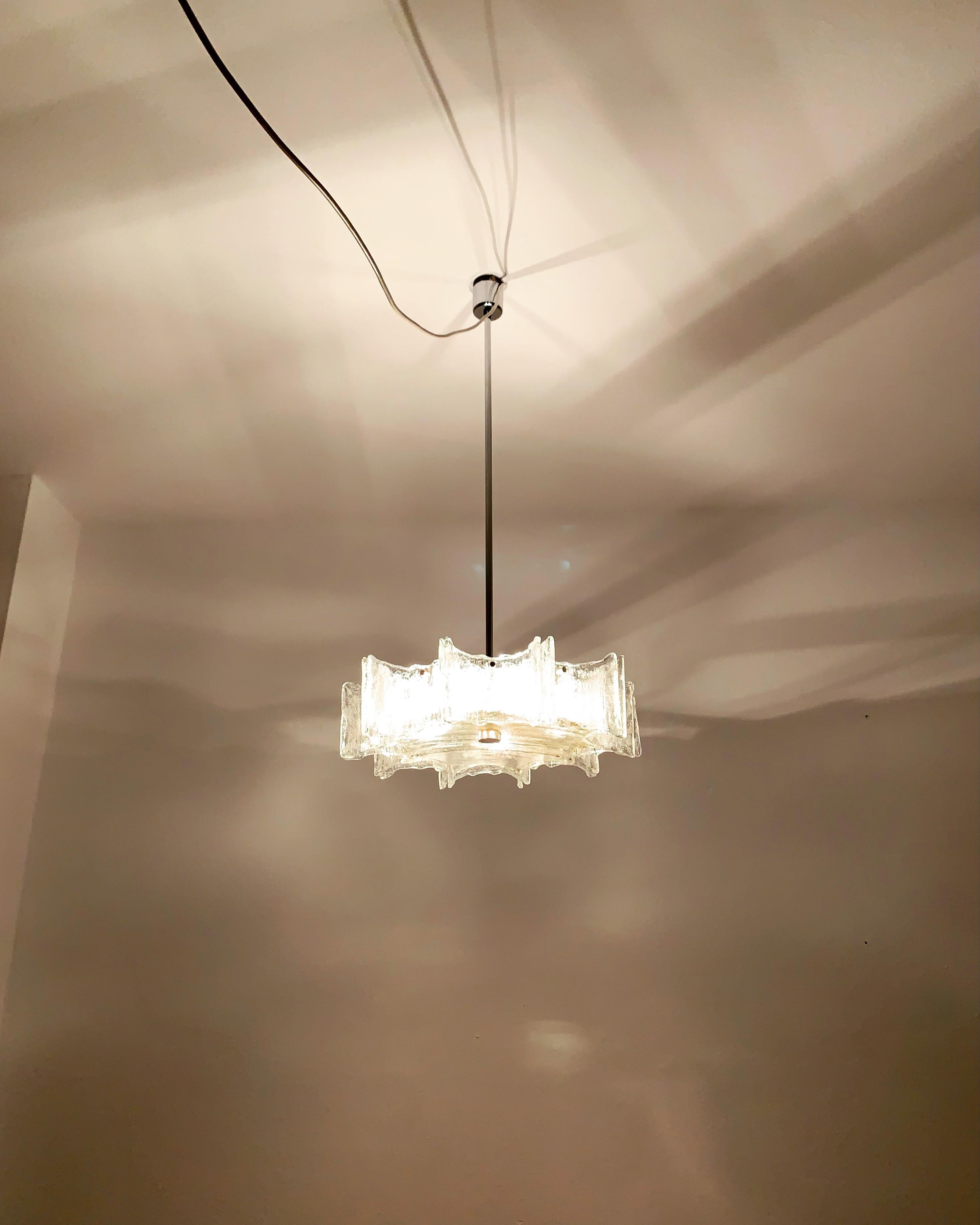 Lampadario in vetro ghiaccio di Kaiser Leuchten in vendita 4