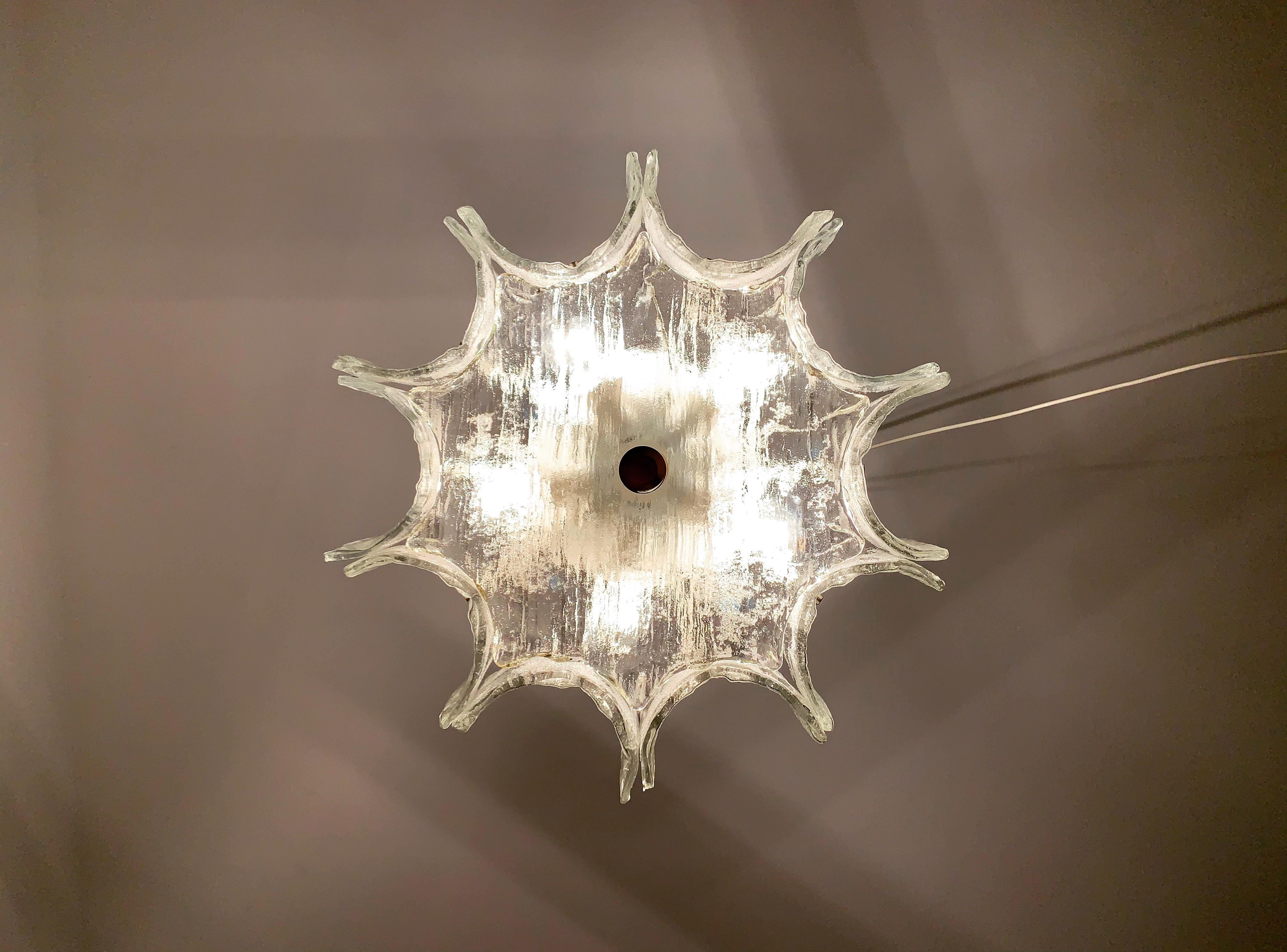 Lampadario in vetro ghiaccio di Kaiser Leuchten in vendita 5