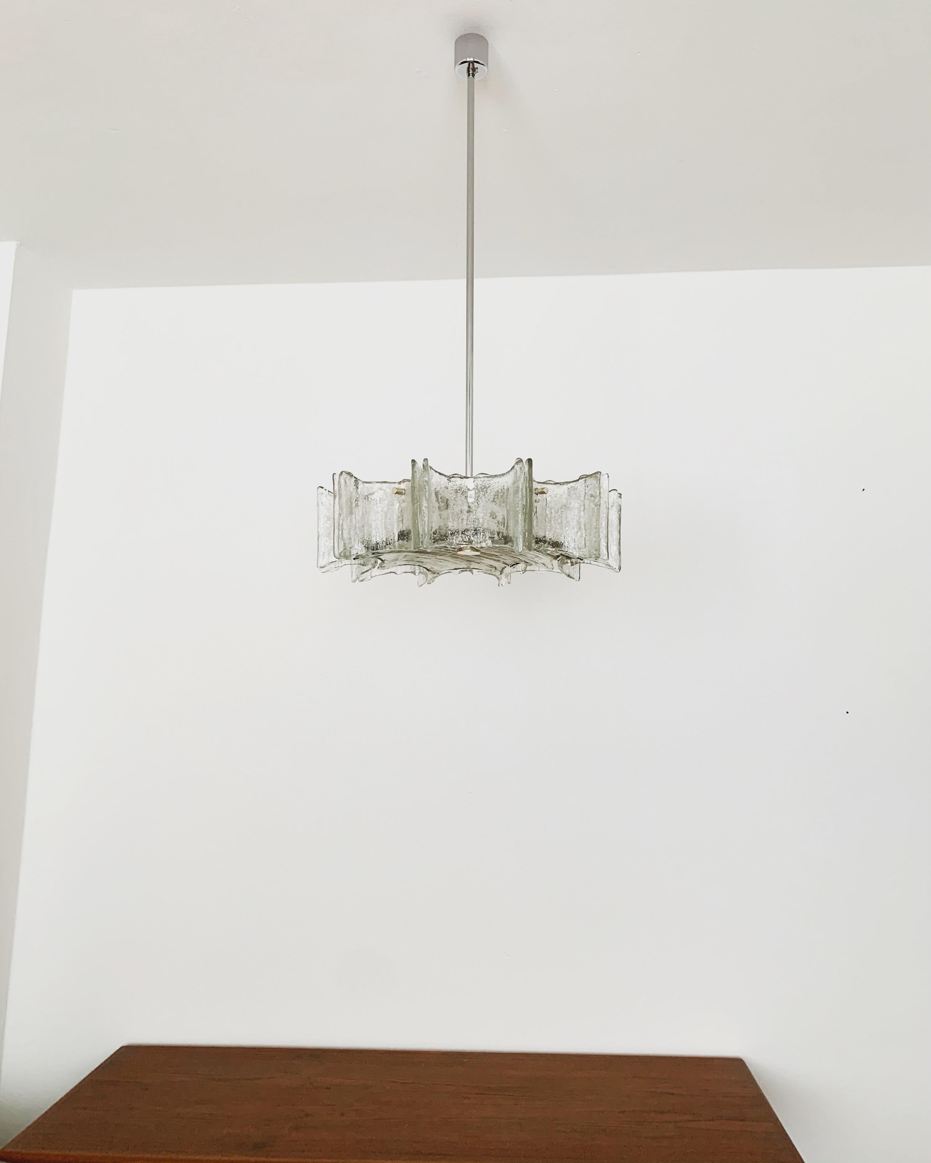 Tedesco Lampadario in vetro ghiaccio di Kaiser Leuchten in vendita