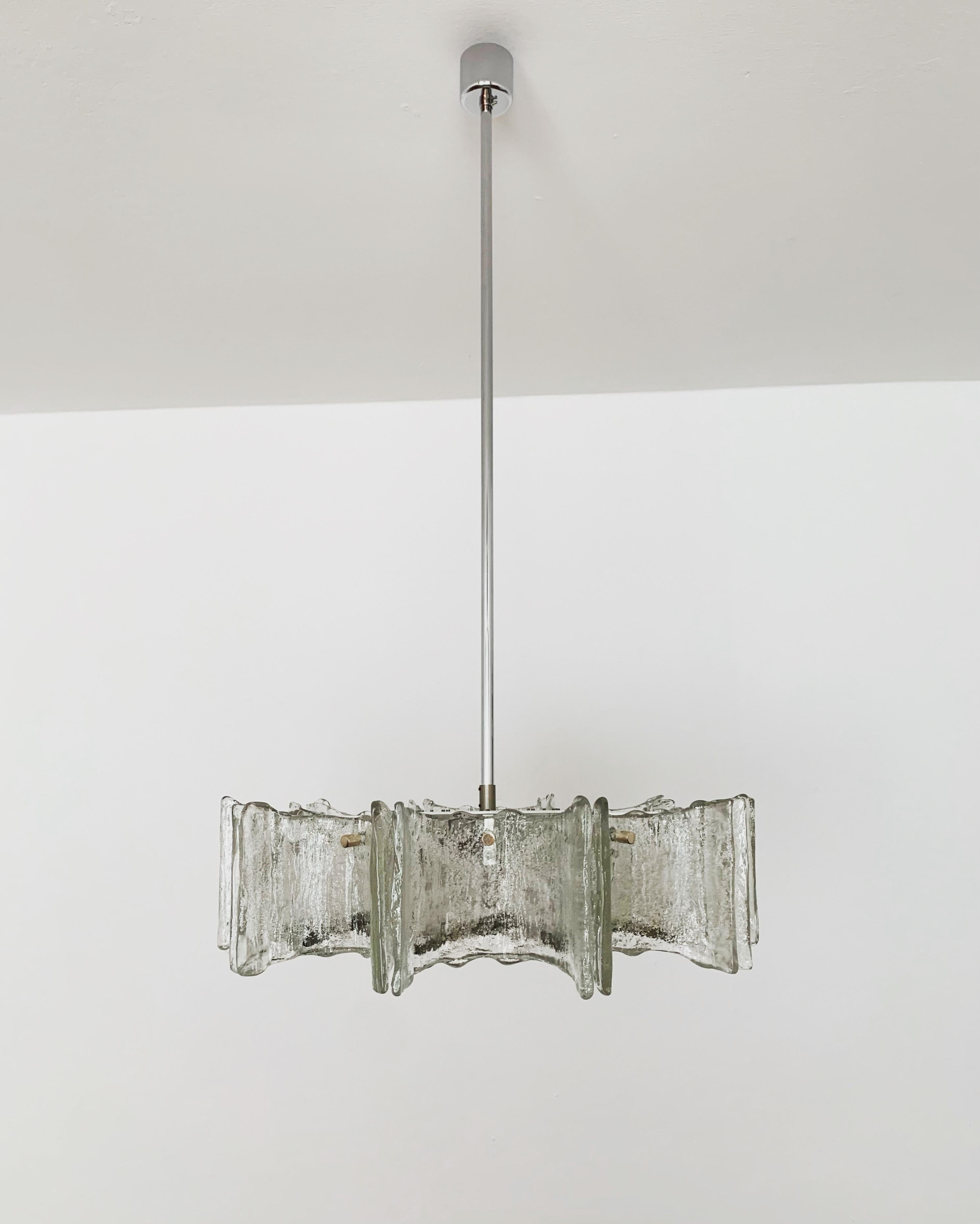 Lampadario in vetro ghiaccio di Kaiser Leuchten In condizioni buone in vendita a München, DE