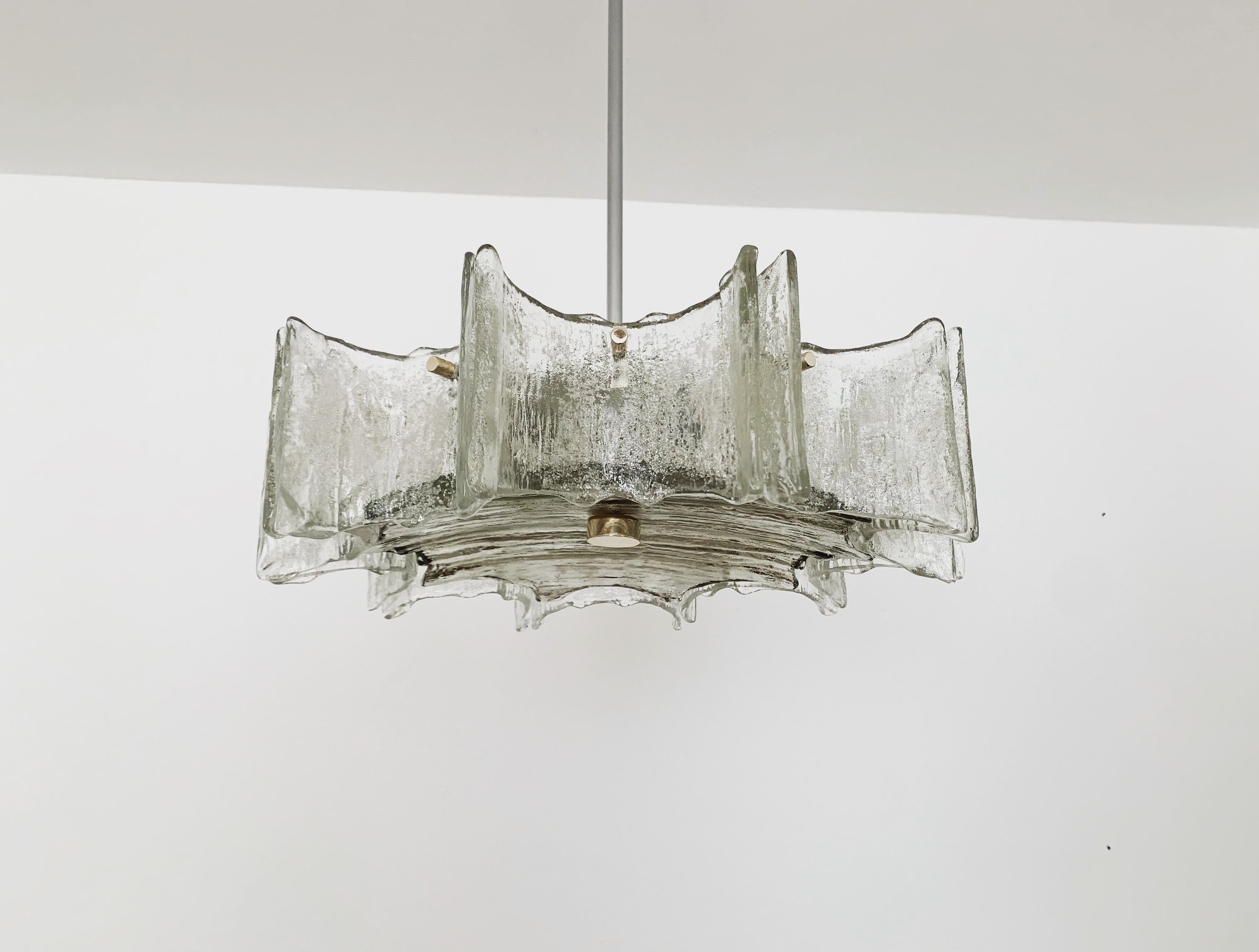 Metallo Lampadario in vetro ghiaccio di Kaiser Leuchten in vendita