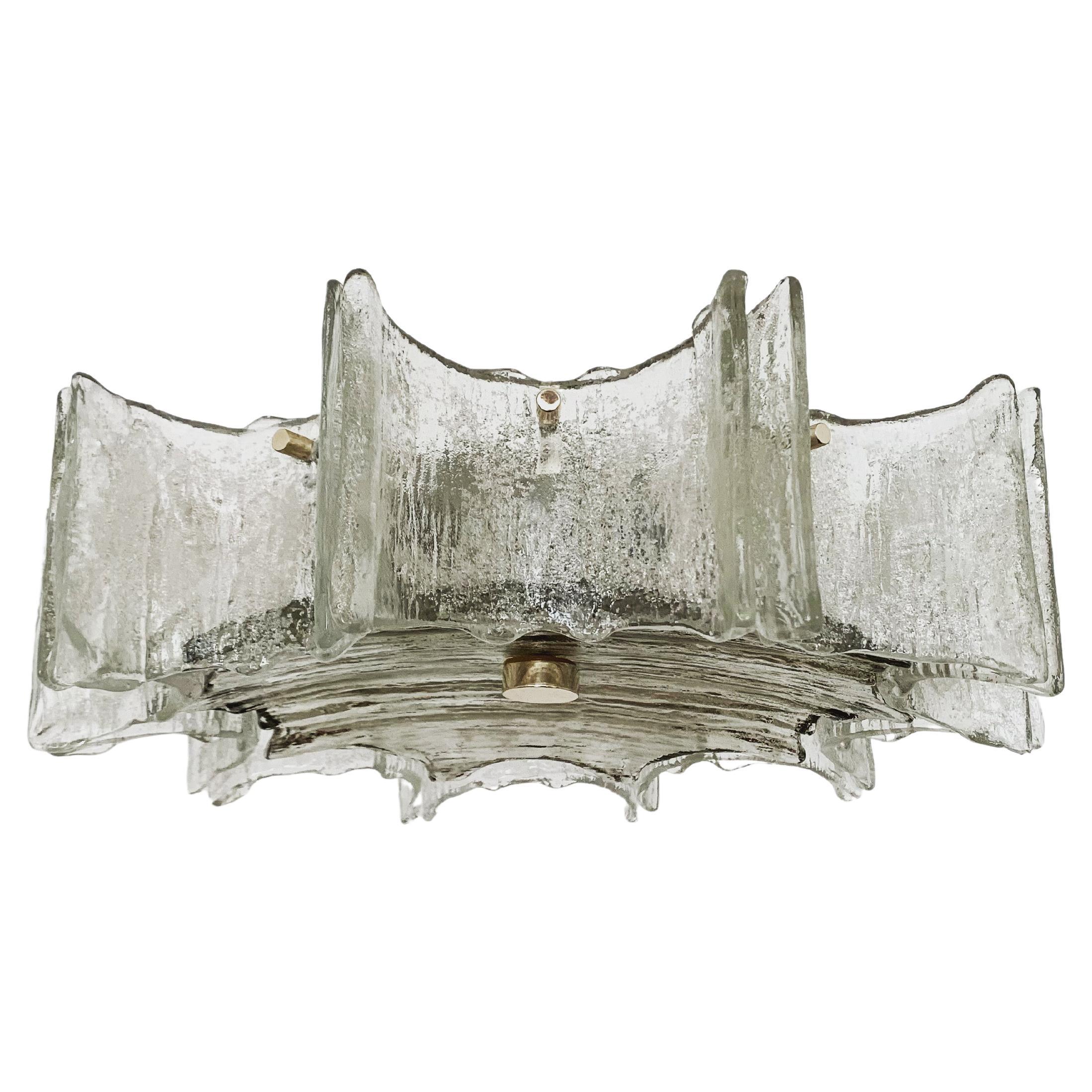 Ice Glass Chandelier by Kaiser Leuchten For Sale