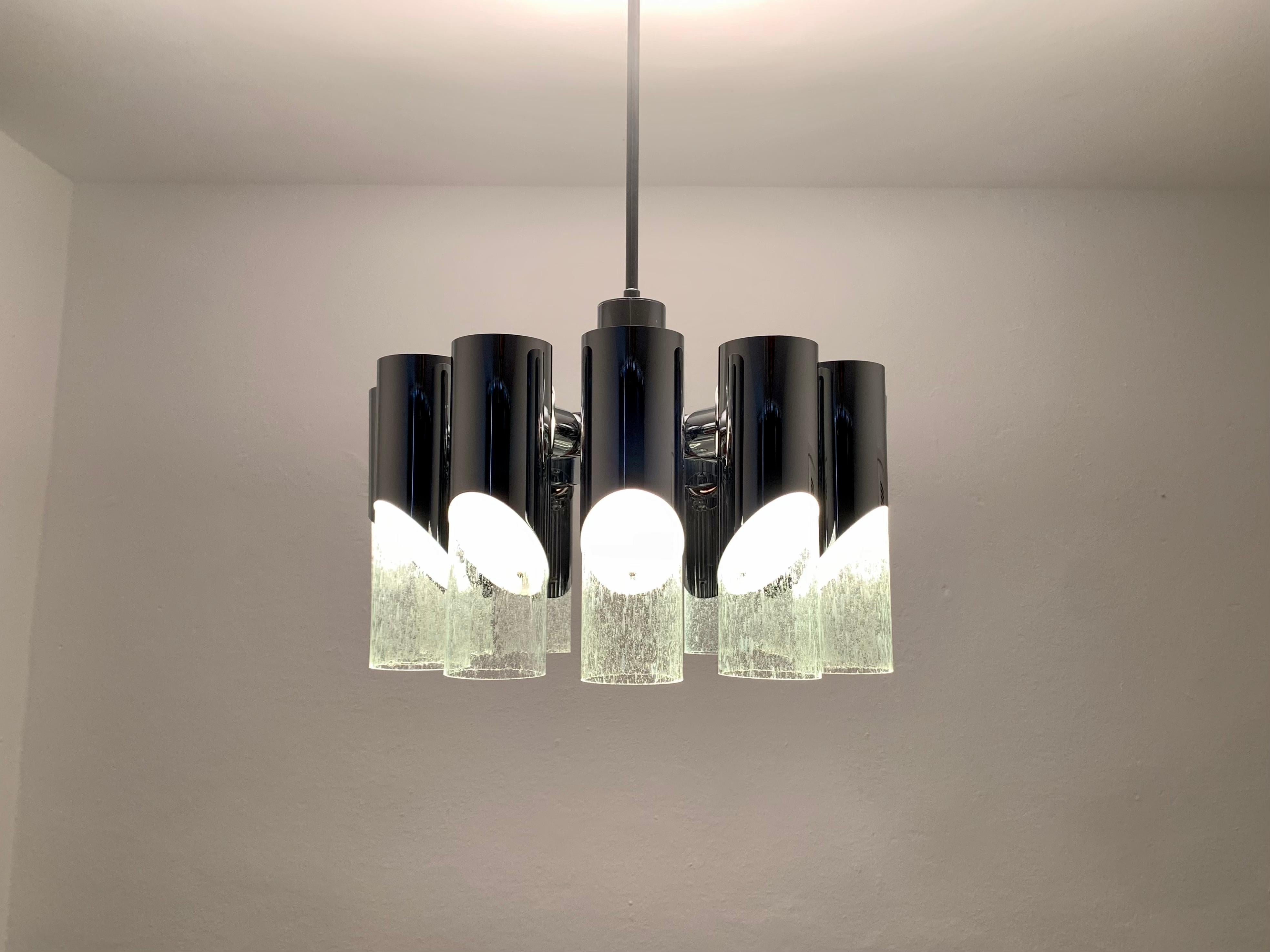 Lampadario in vetro ghiaccio in vendita 3