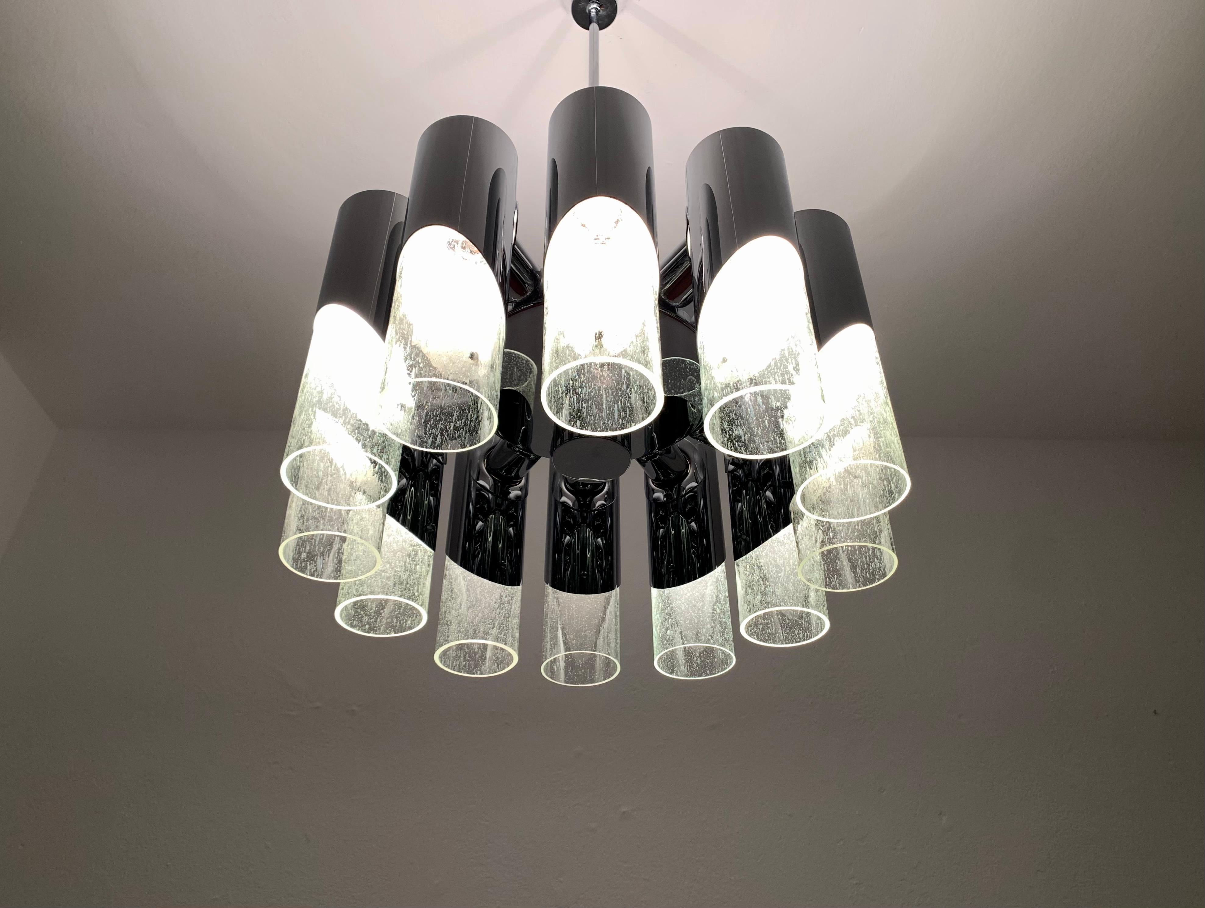 Lampadario in vetro ghiaccio in vendita 4