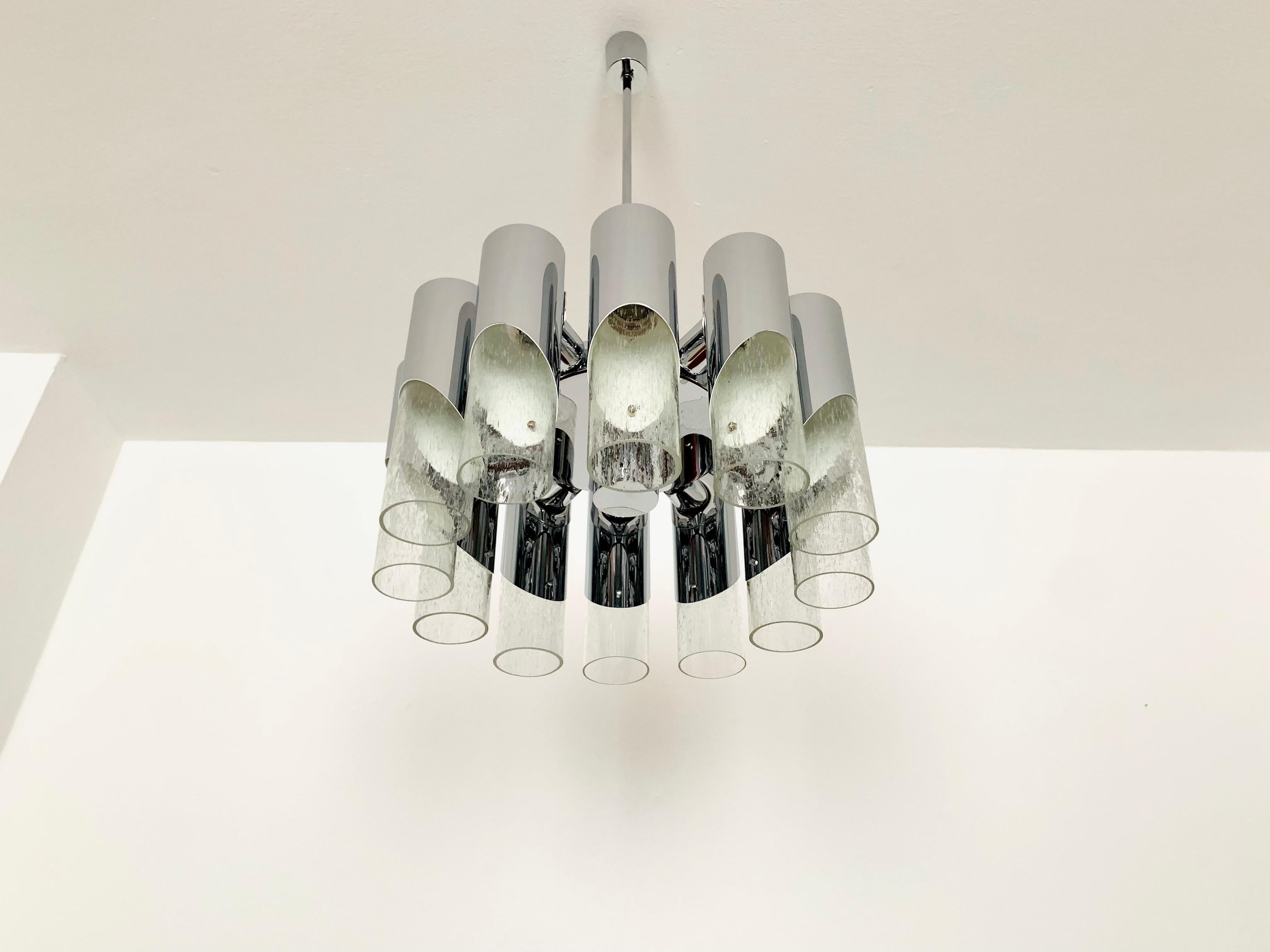 Tedesco Lampadario in vetro ghiaccio in vendita