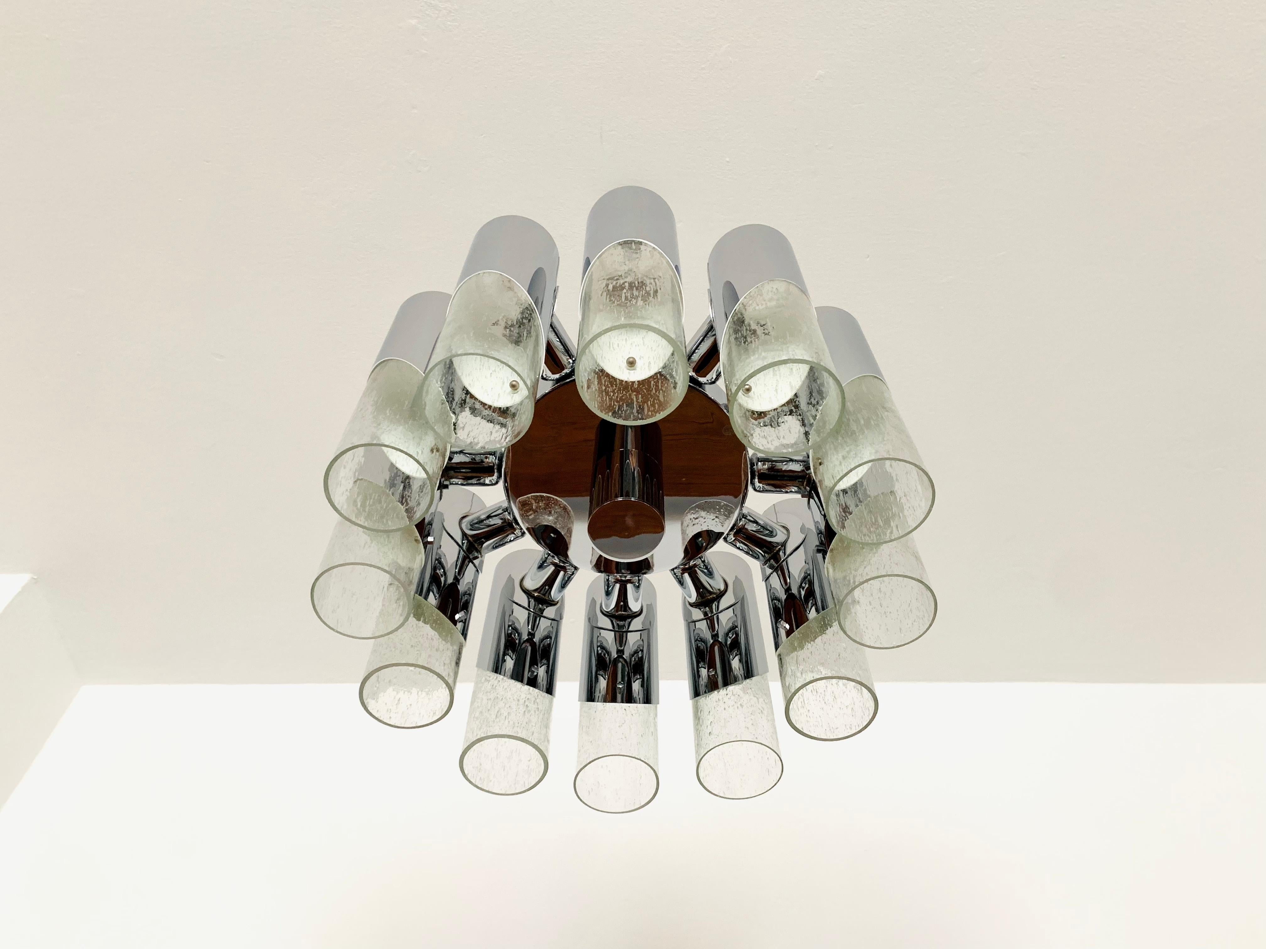 Lampadario in vetro ghiaccio in vendita 1