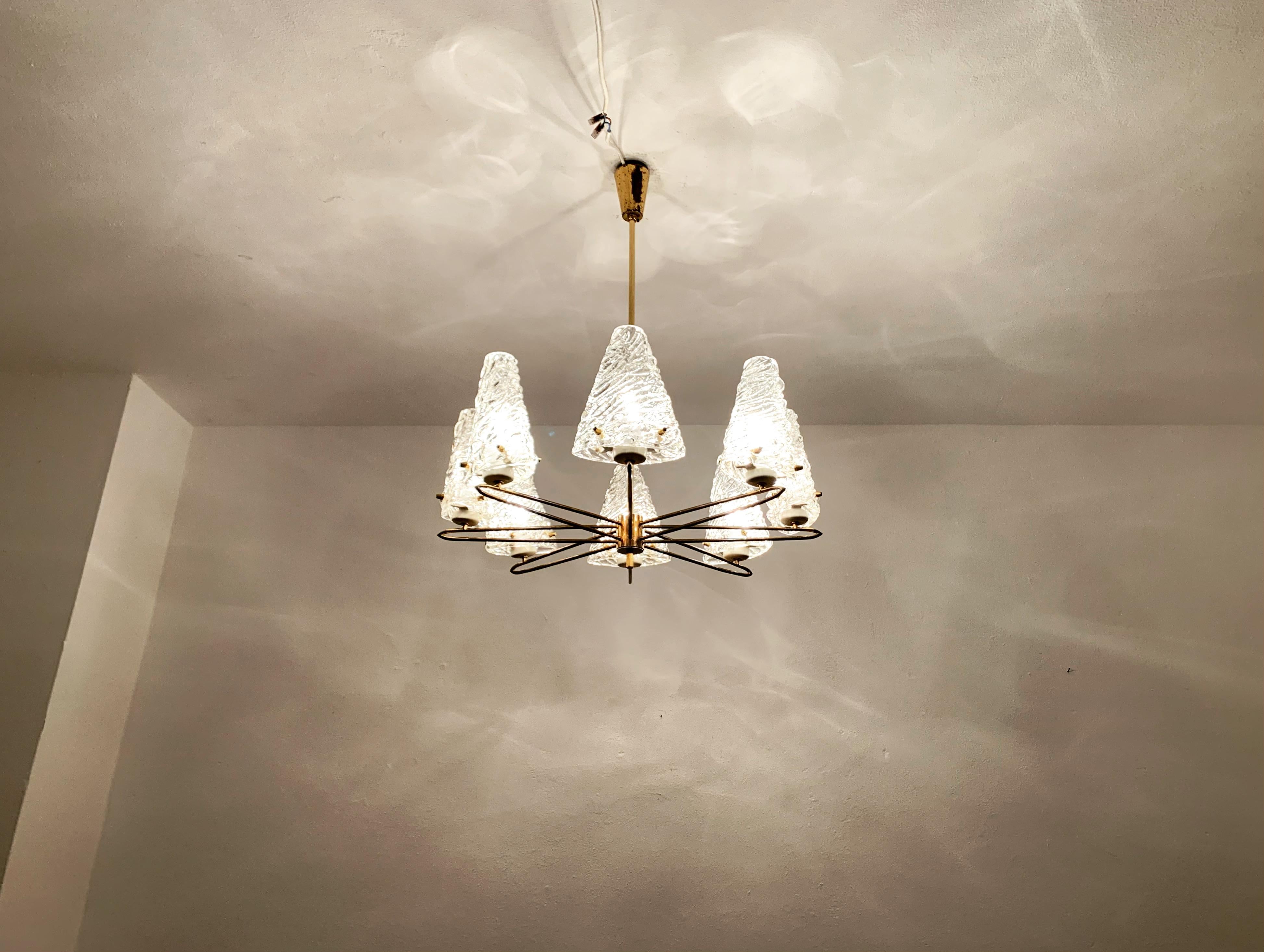 Ice glass chandelier For Sale 2