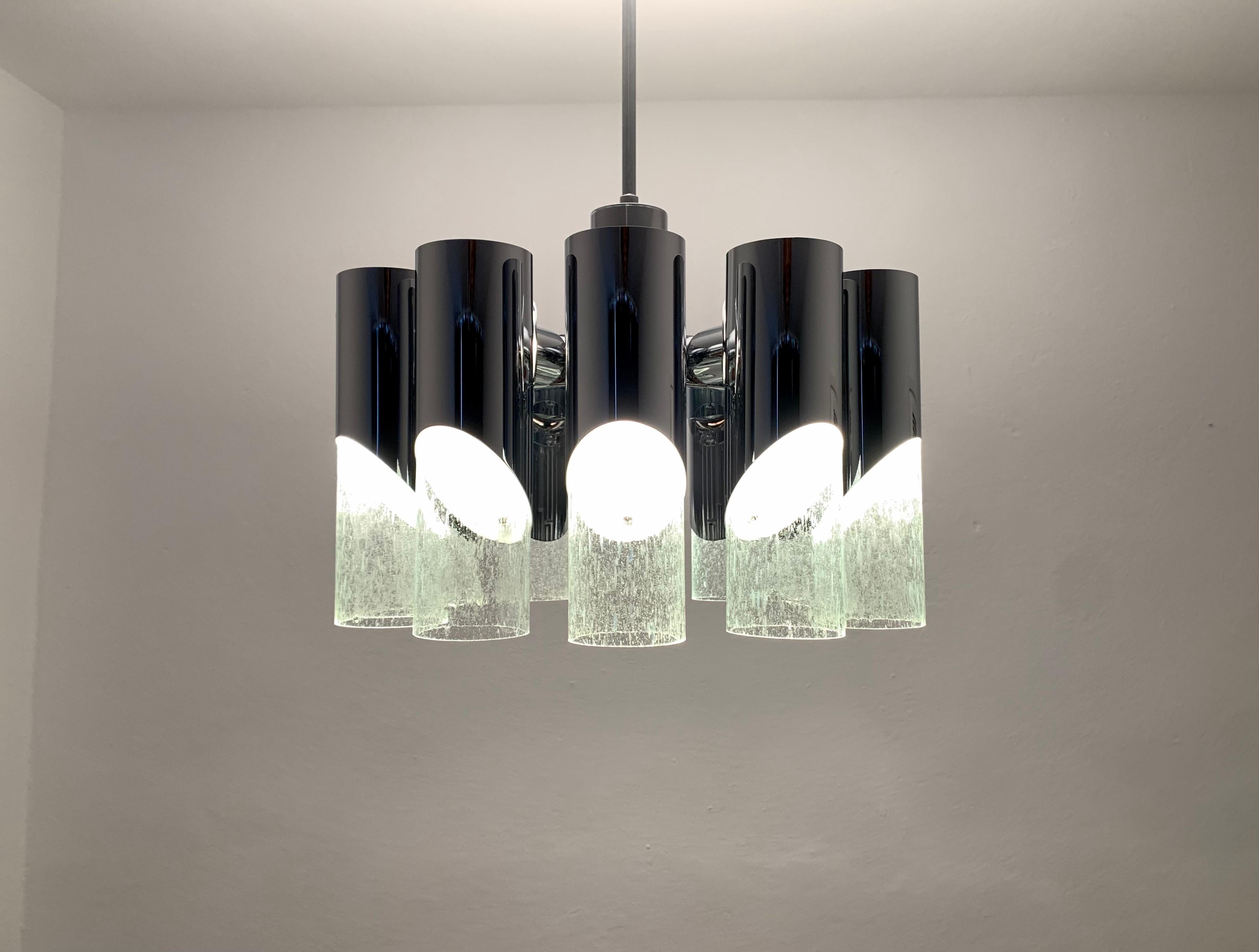 Lampadario in vetro ghiaccio in vendita 2