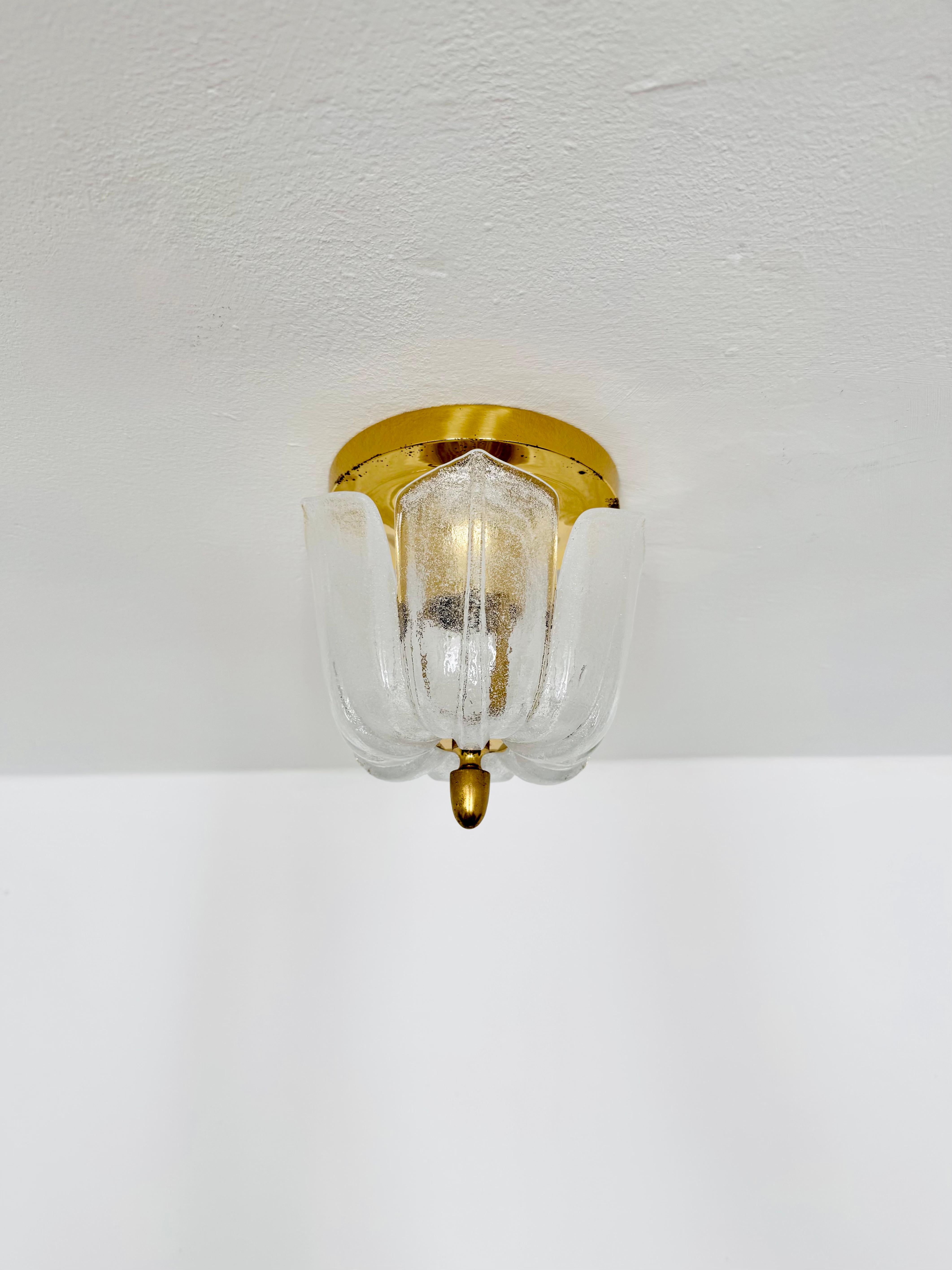 Mid-Century Modern Lights en verre Ice de Glashütte Limburg en vente