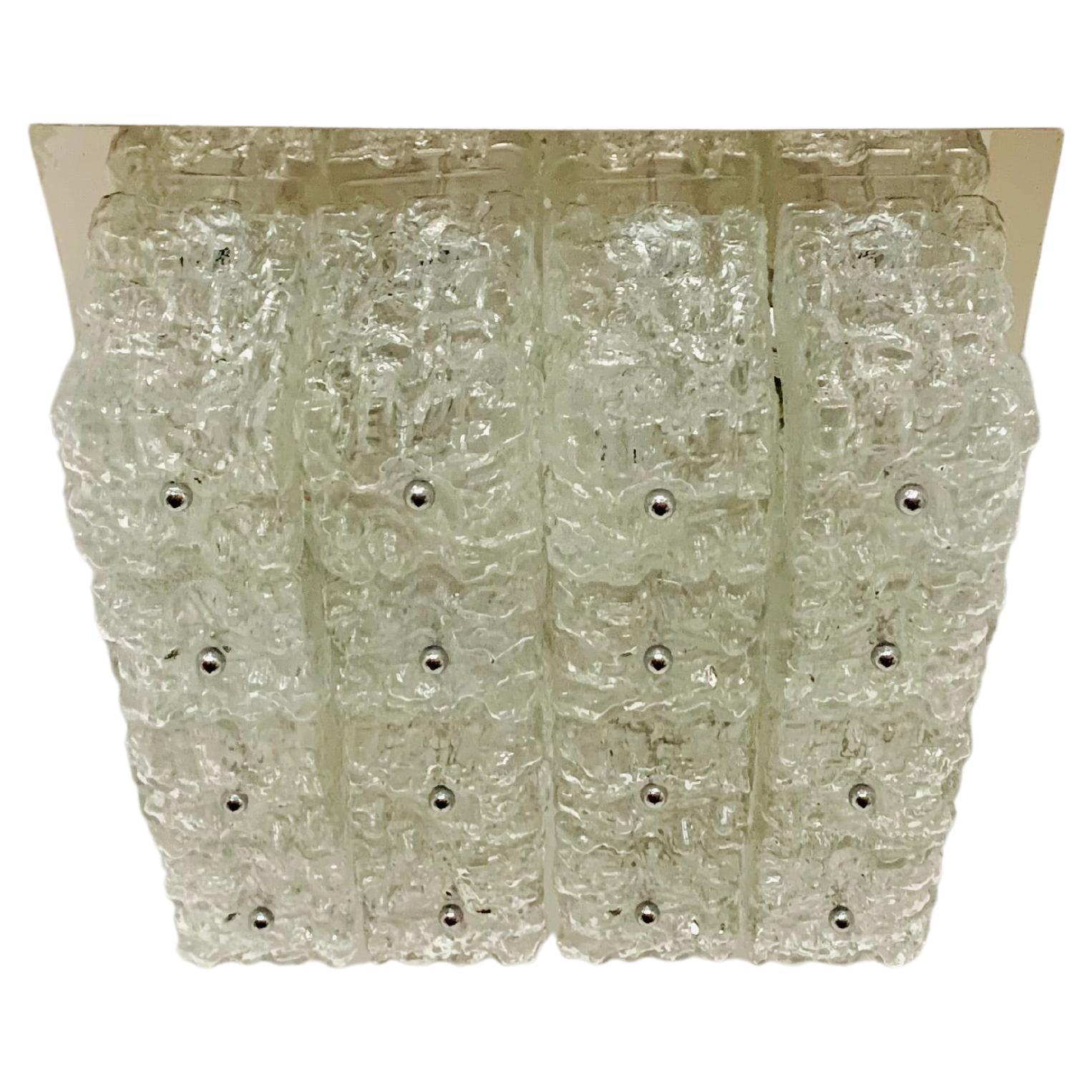 Ice Glass Flush Light by Glashütte Limburg