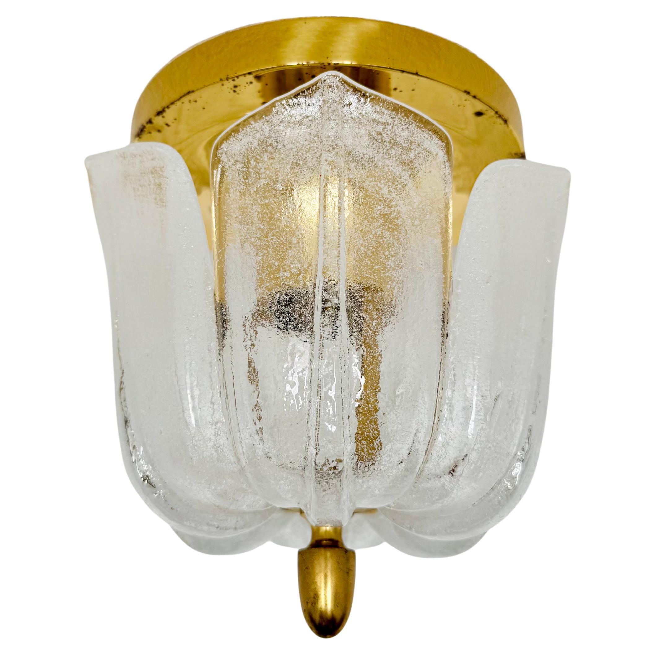 Ice Glass Flush Light by Glashütte Limburg