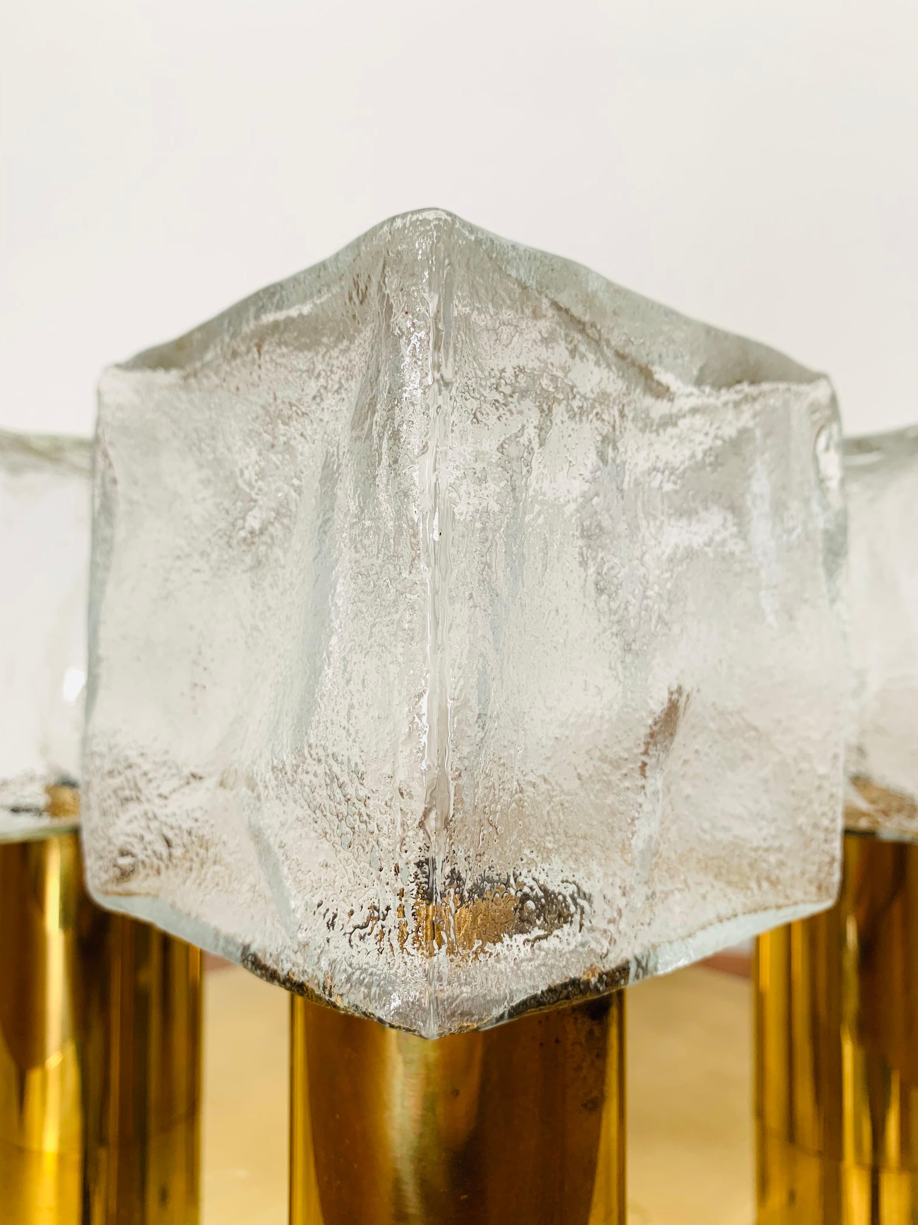 Ice Glass Flush Light by J.T. Kalmar In Good Condition For Sale In München, DE