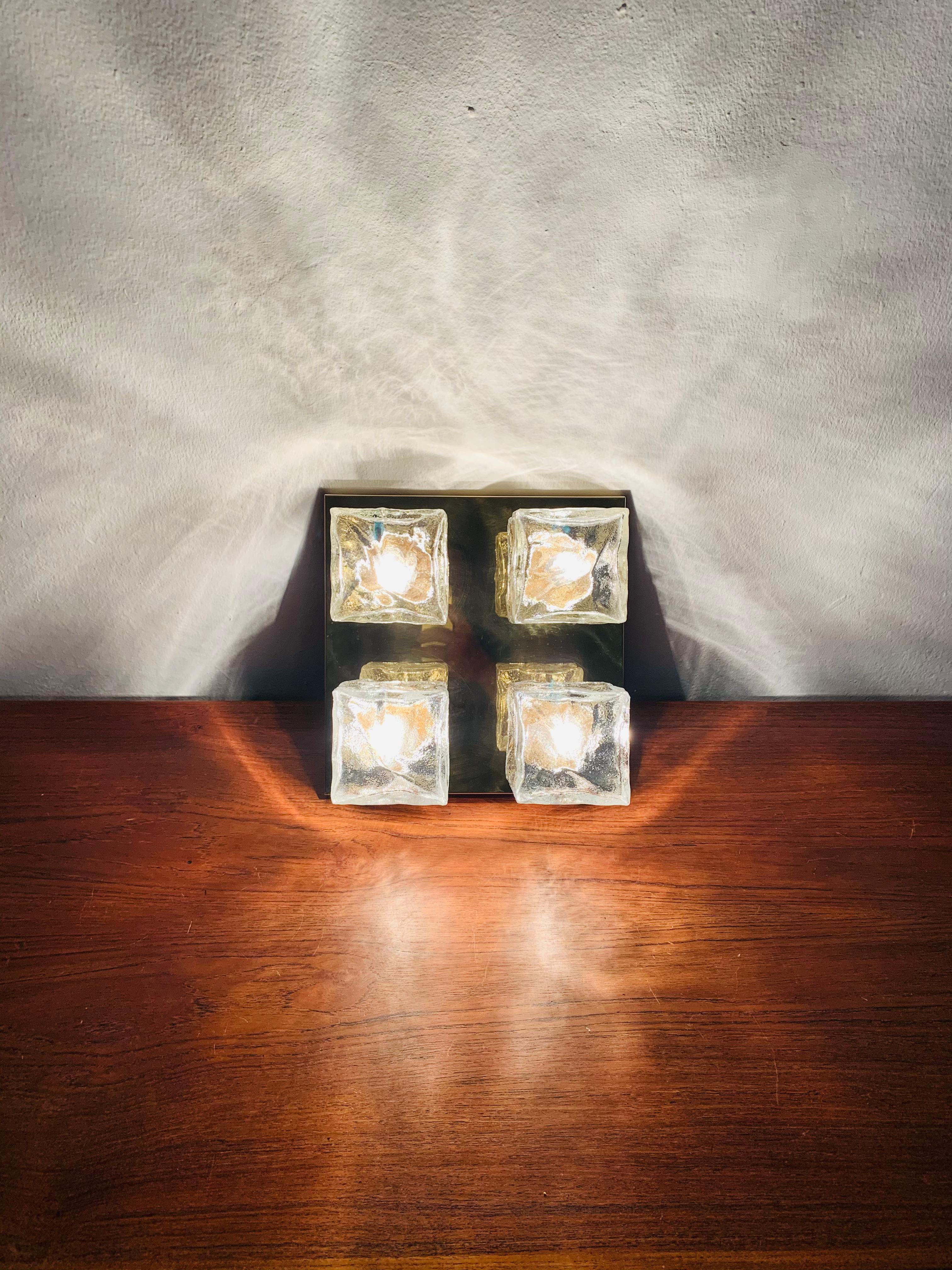 Ice Glass Flush Light by J.T. Kalmar For Sale 2