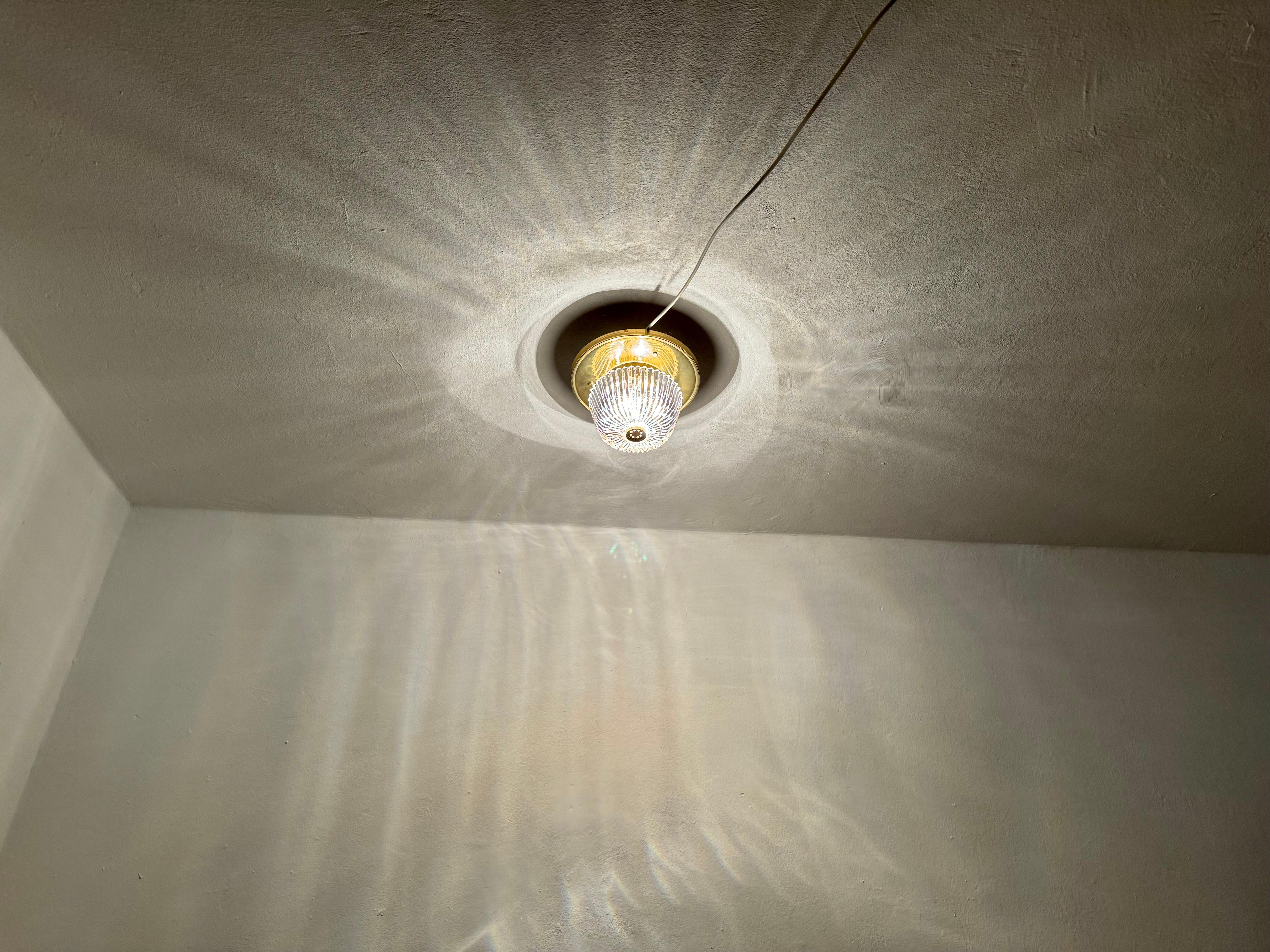 Lampe encastrée verre glacé en vente 4