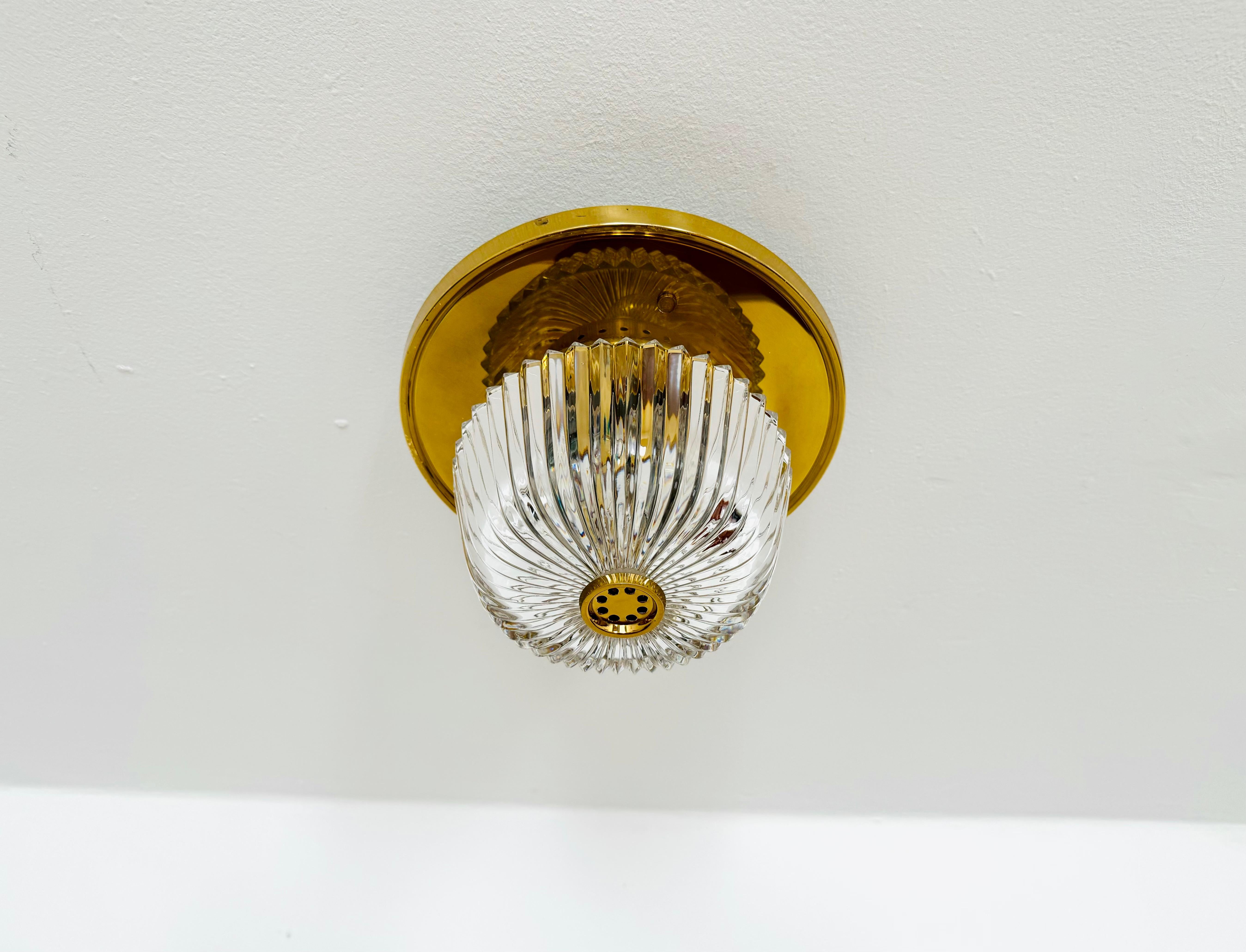 Mid-Century Modern Lampe encastrée verre glacé en vente