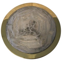 Einbaubeleuchtung aus Eisglas auf Messingumrandung von Doria Leuchten, 1960er Jahre, Deutschland
