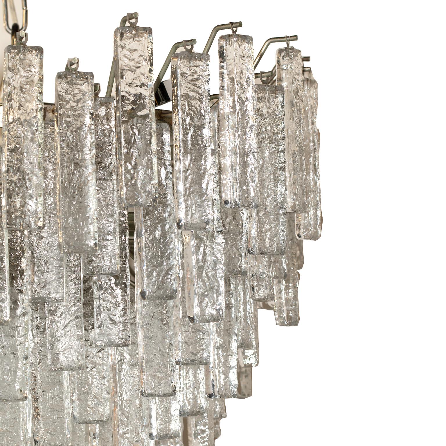 Italian Ice Glass Murano Pendant, Italy For Sale
