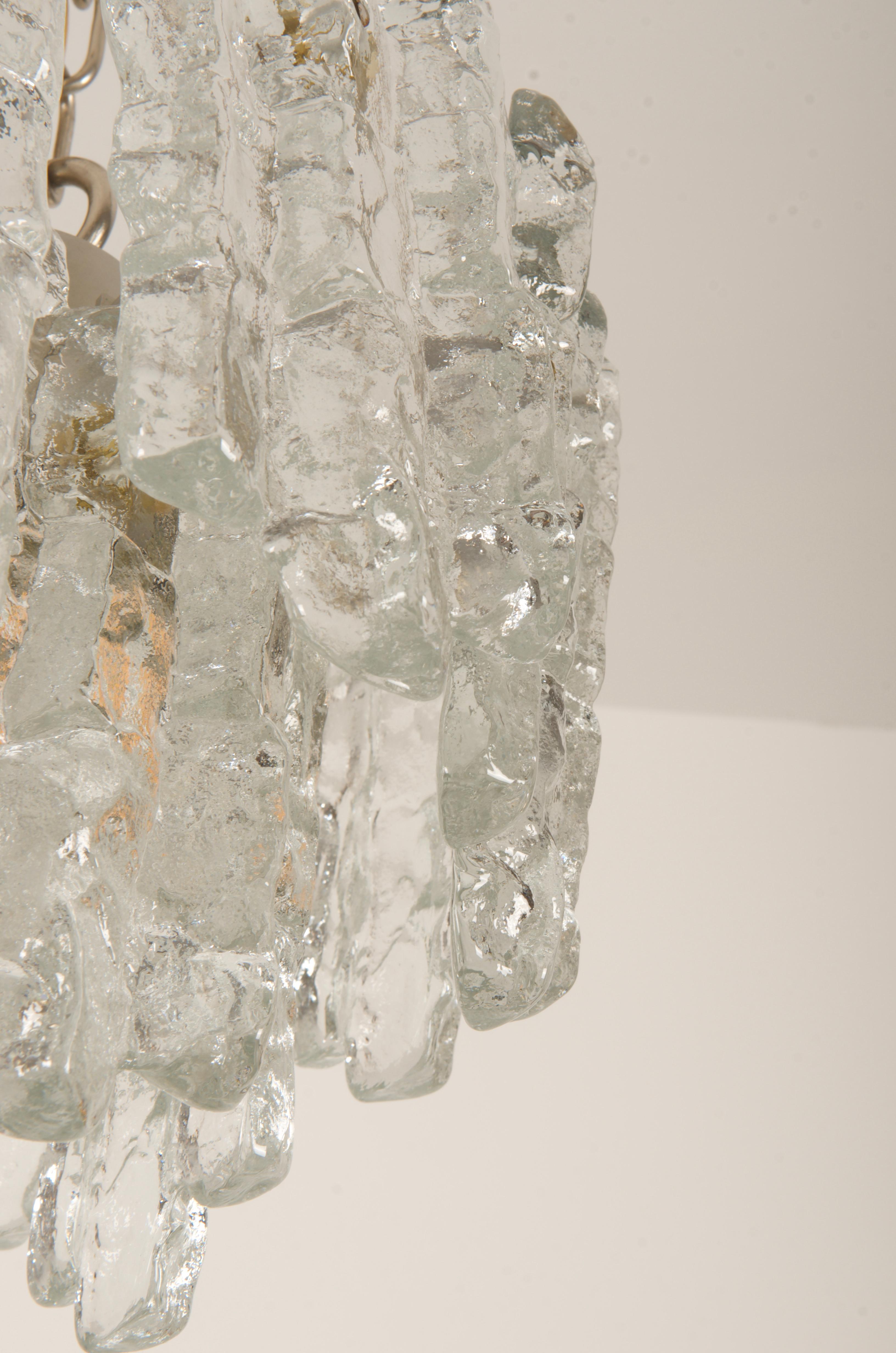 Austrian Ice Glass Pendant by J.T. Kalmar For Sale