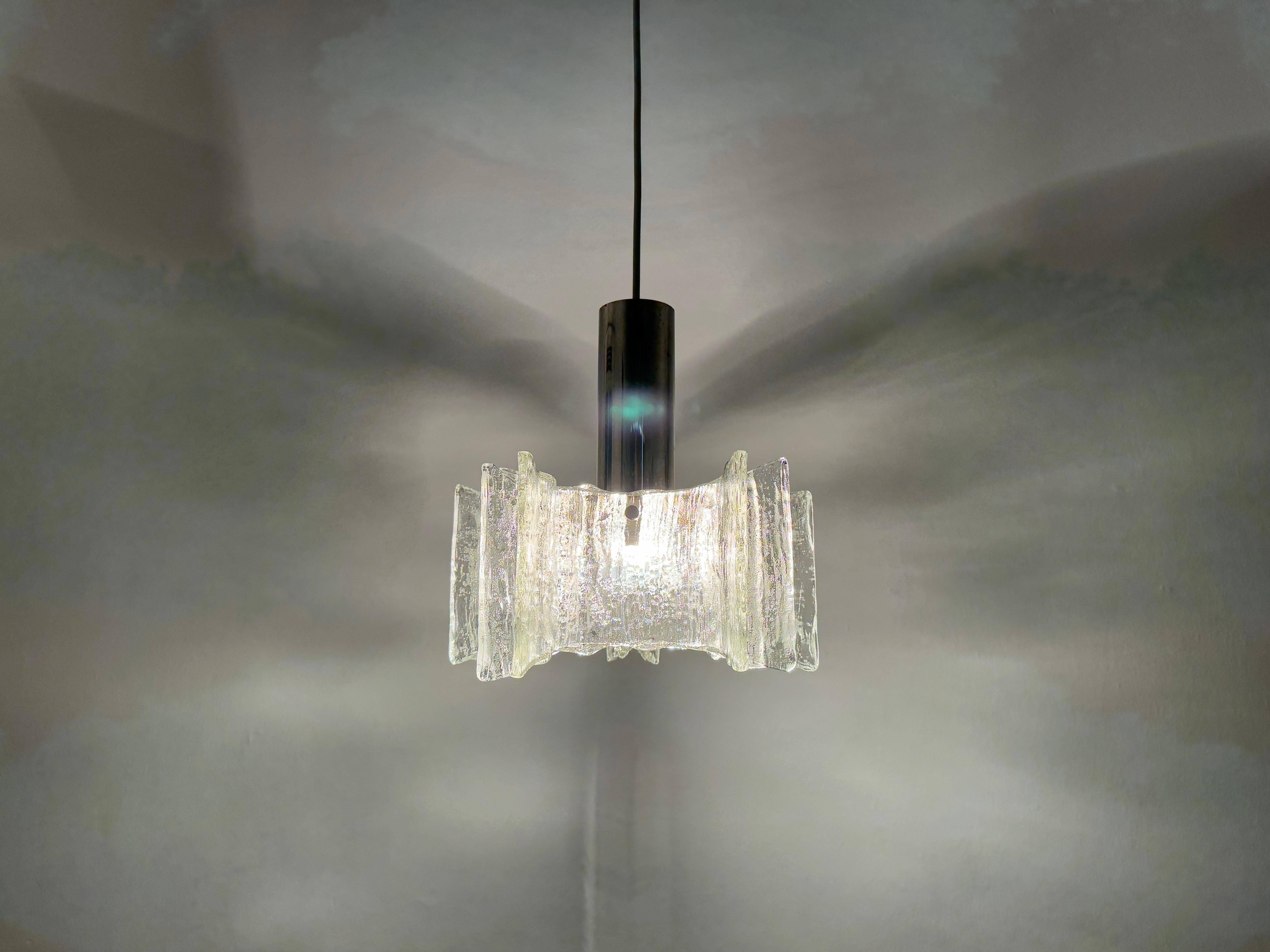 Lampada a sospensione in vetro Ice di Kaiser Leuchten in vendita 4