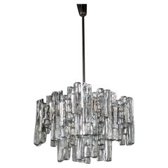 Ice Glass Pendant Lamp by Kalmar, 1970s